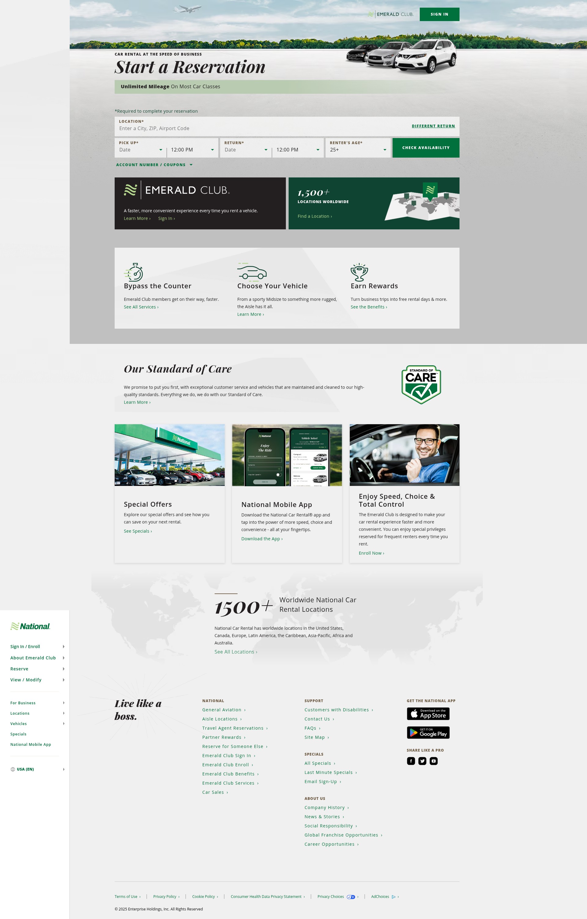 Screenshot of nationalcar.com