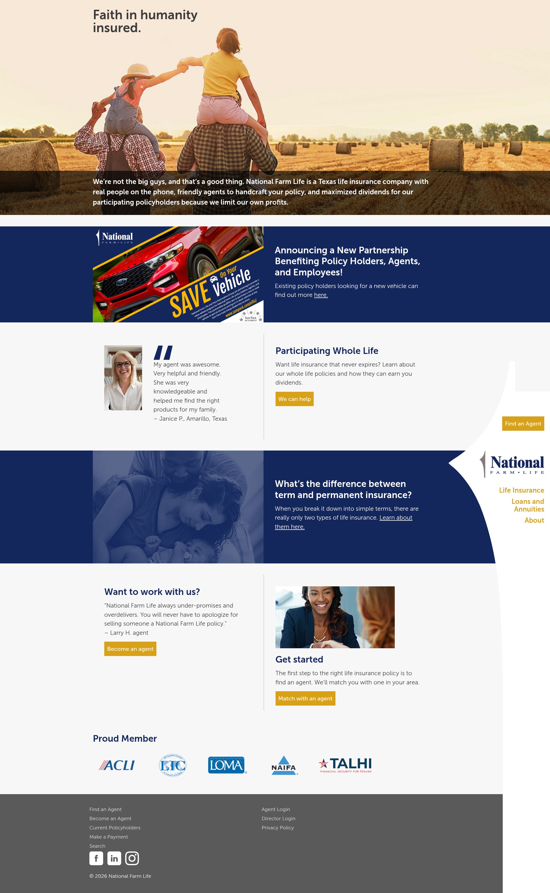 Screenshot of nationalfarmlife.com