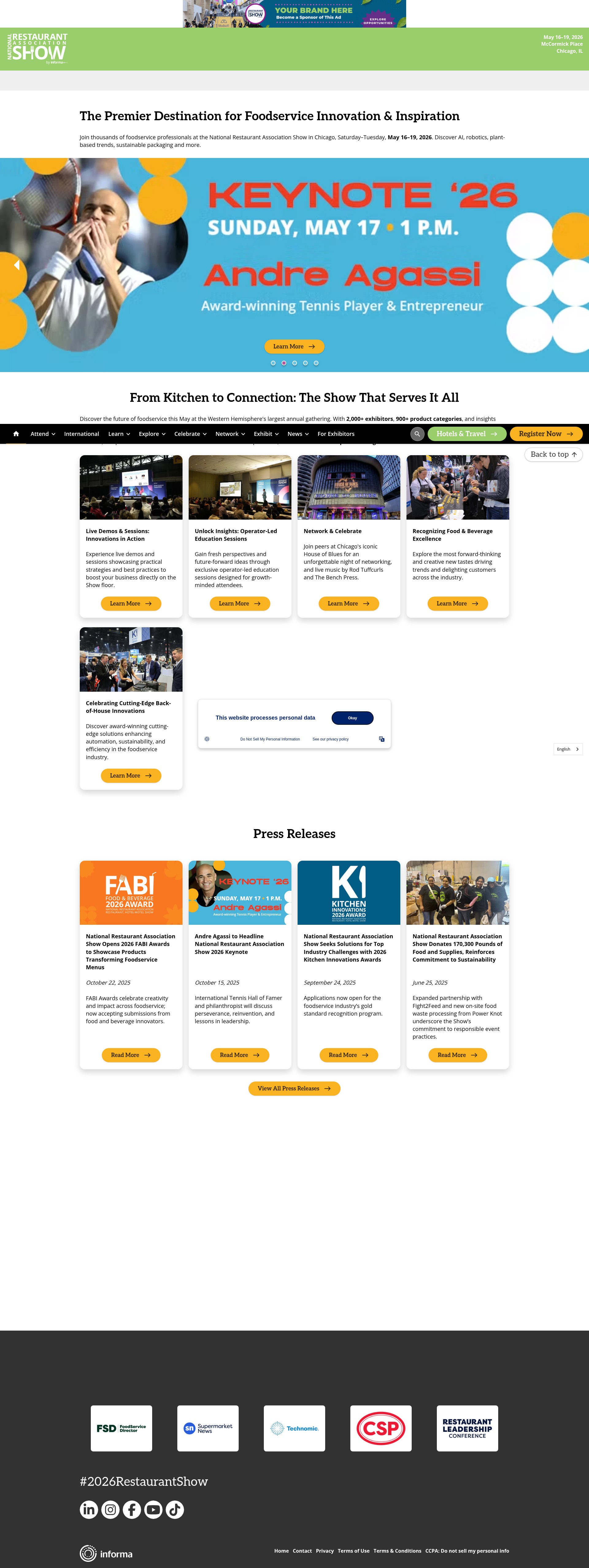 Screenshot of nationalrestaurantshow.com