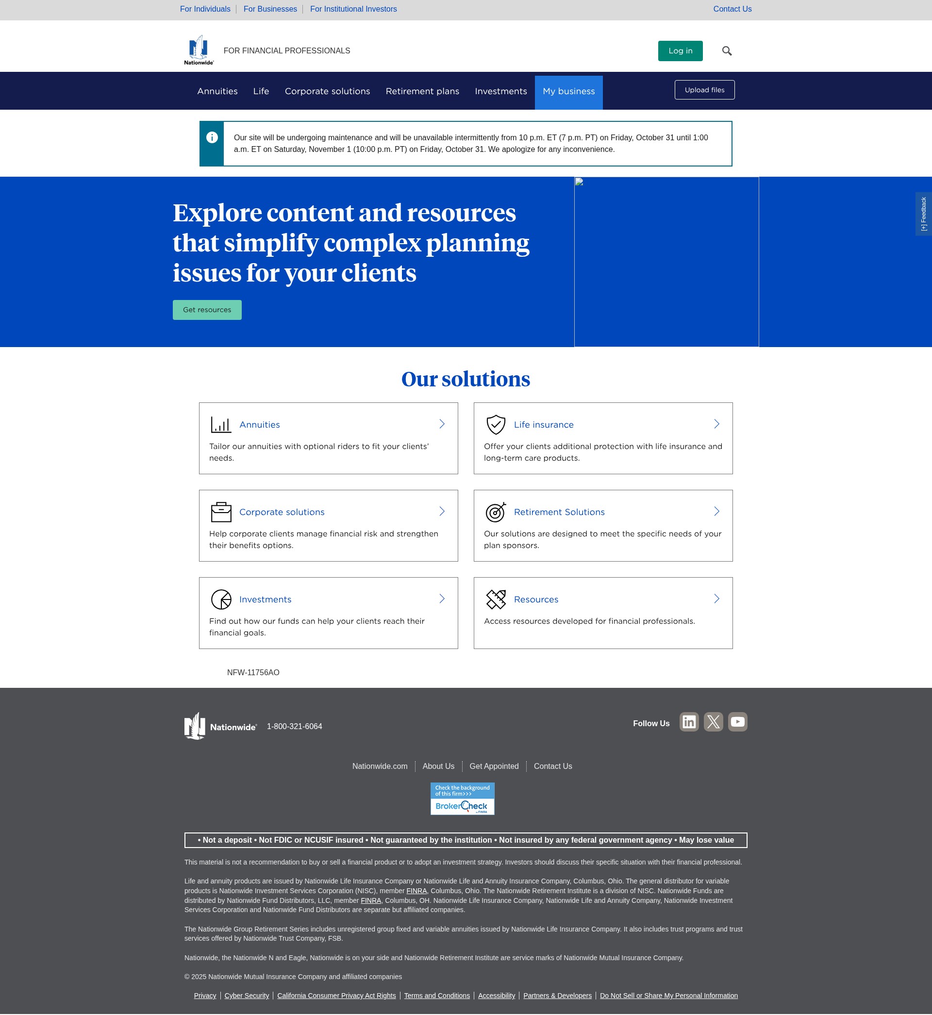 Screenshot of nationwidefinancial.com