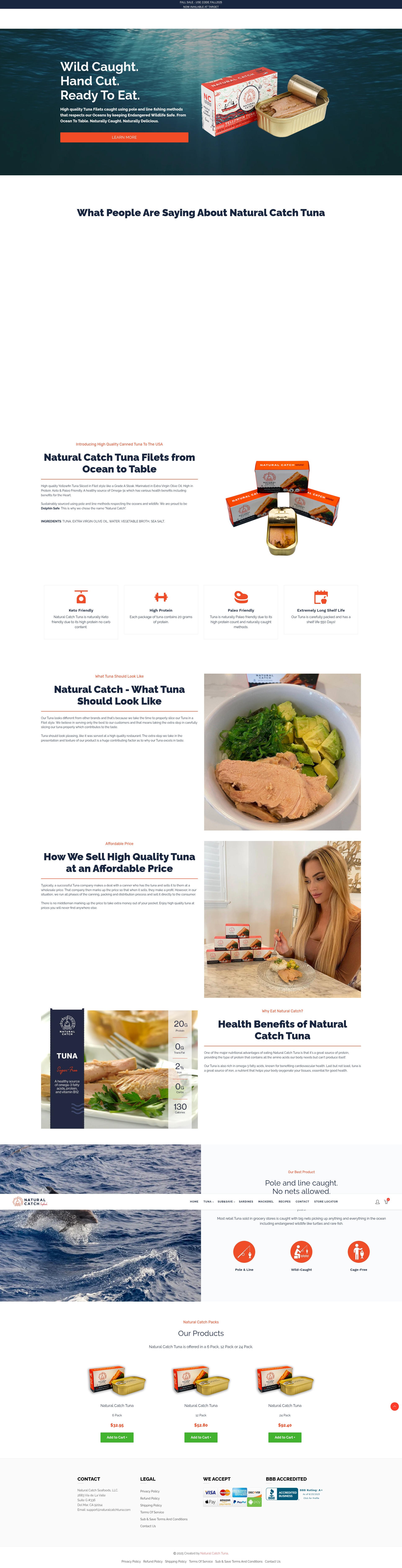 Screenshot of naturalcatchtuna.com