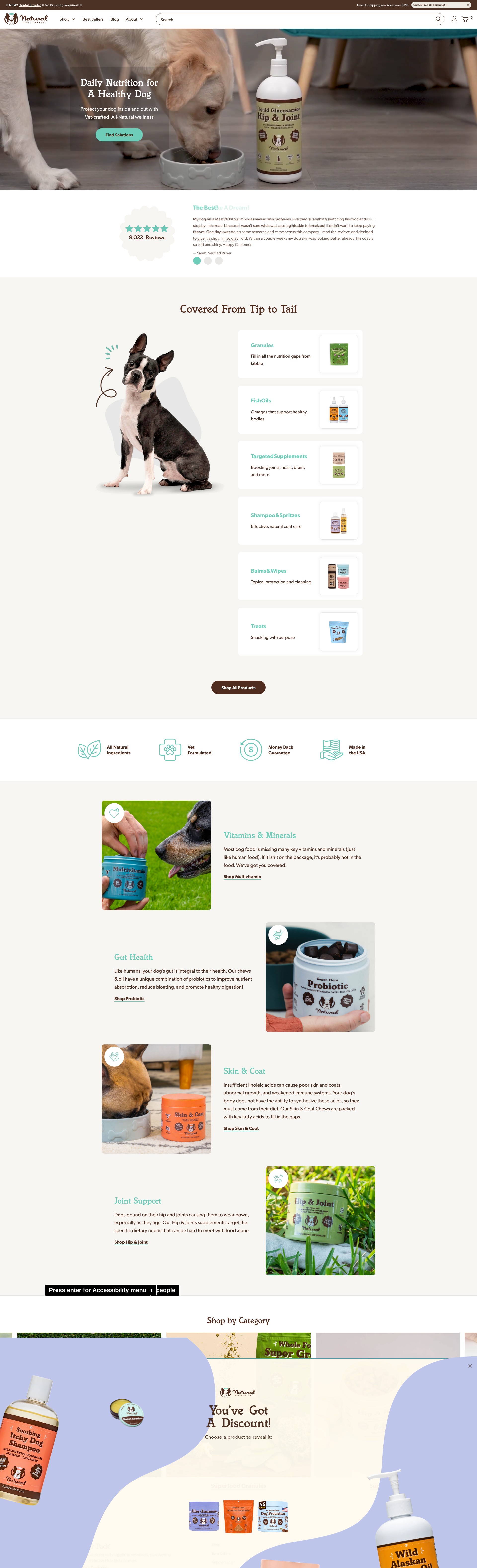 Screenshot of naturaldog.com