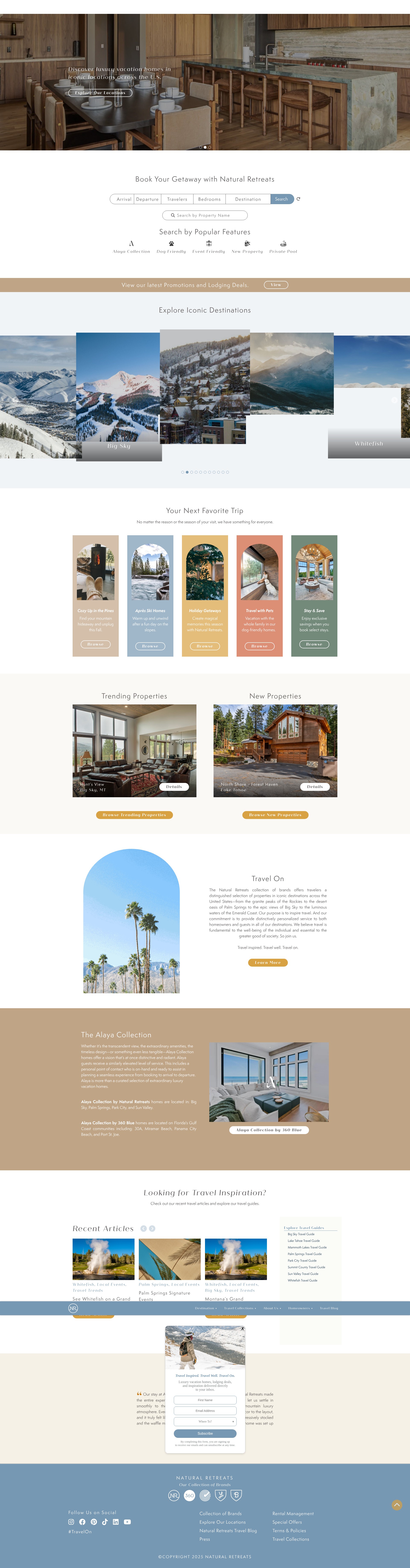 Screenshot of naturalretreats.com