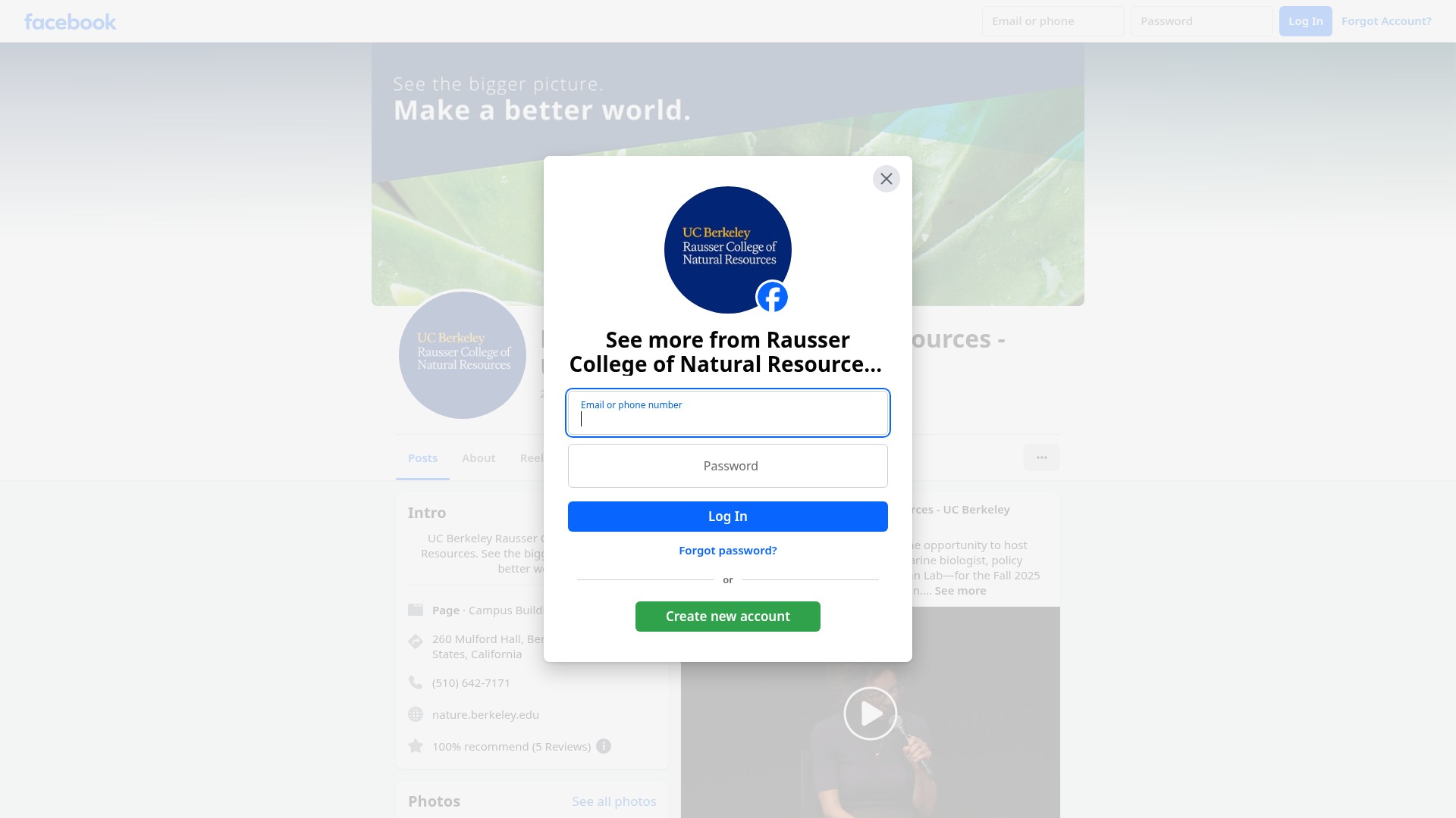 Screenshot of nature.berkeley.edu