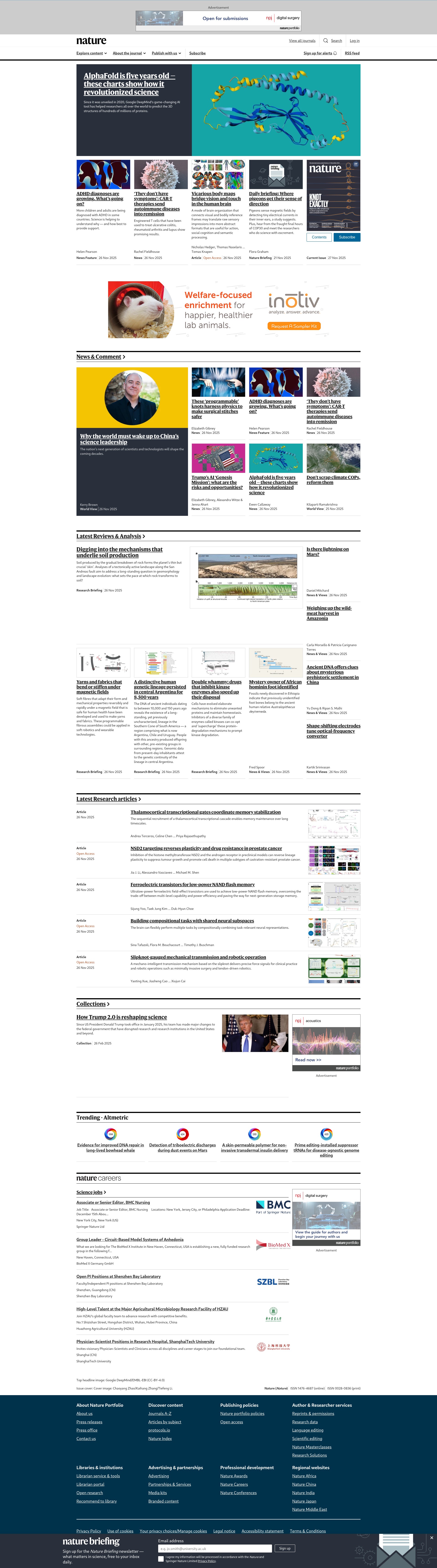 Screenshot of nature.com