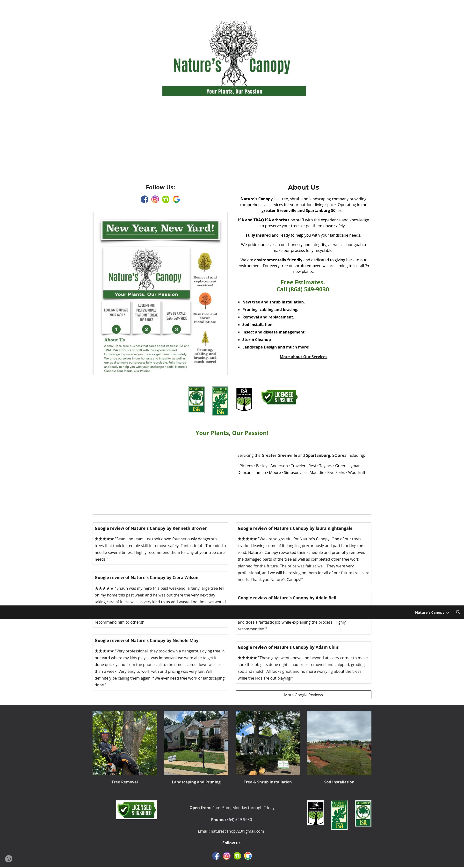 Screenshot of natures-canopy.com