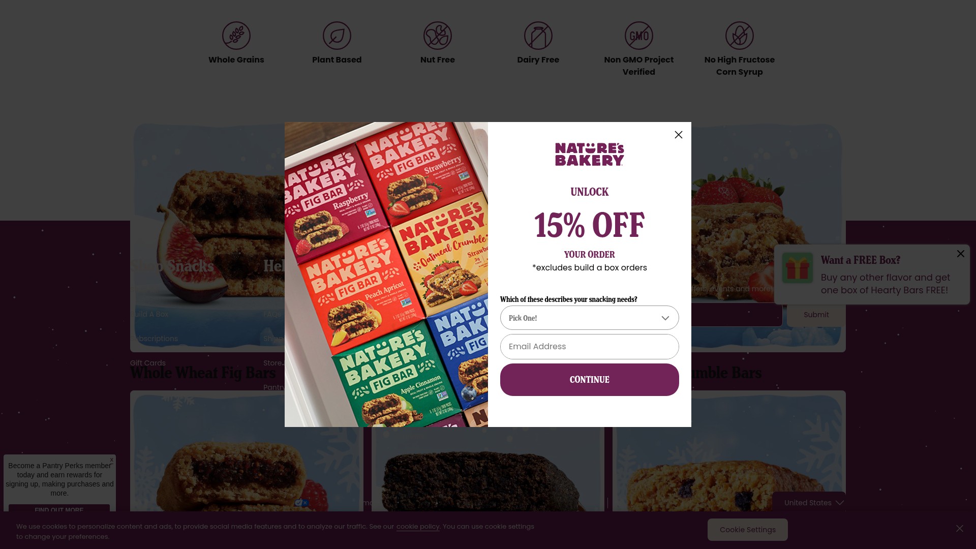 Screenshot of naturesbakery.com