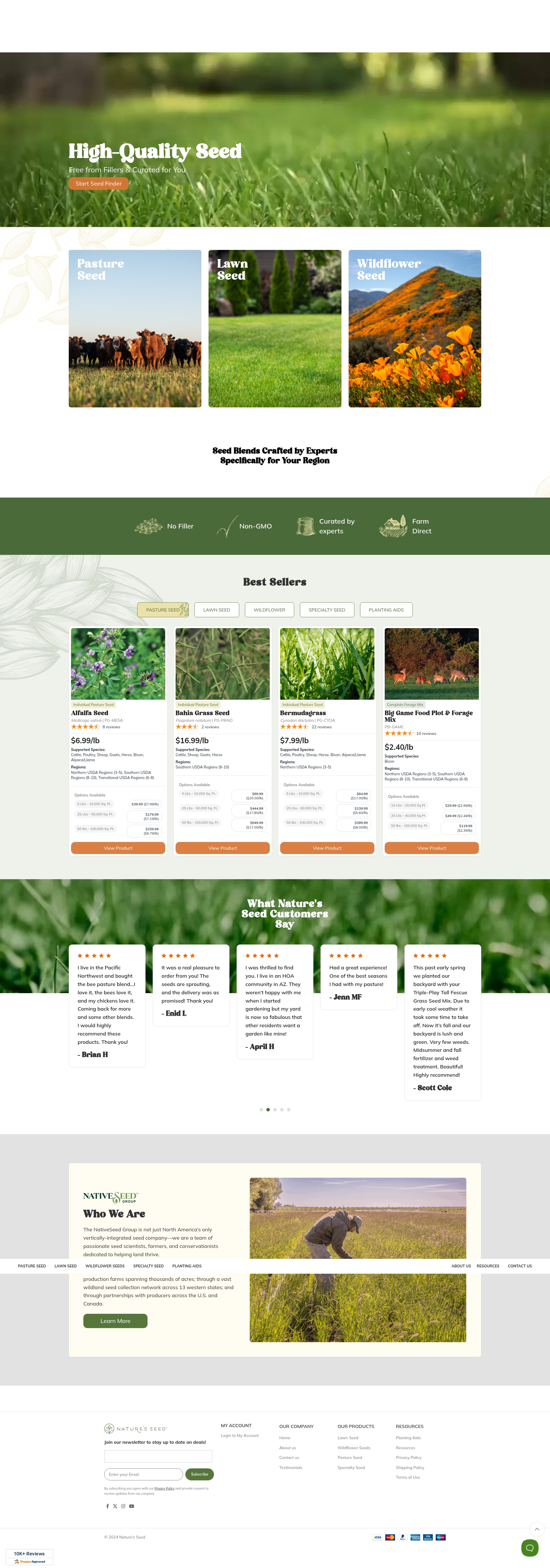 Screenshot of naturesseed.com