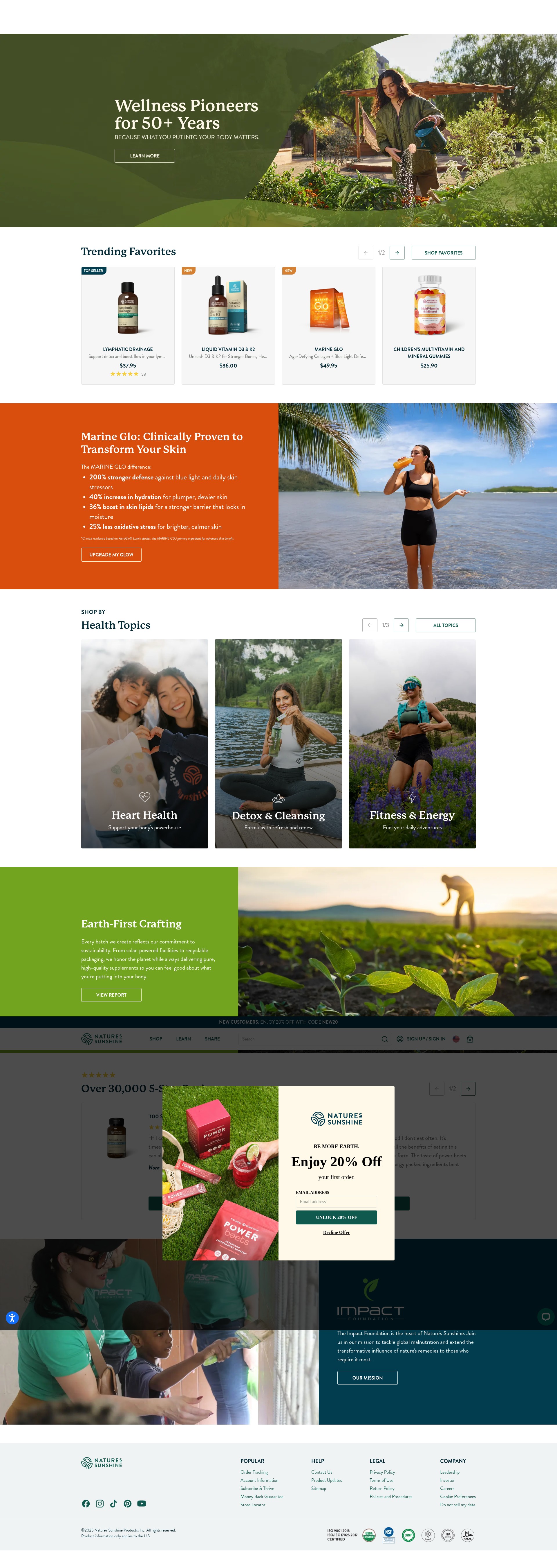 Screenshot of naturessunshine.com