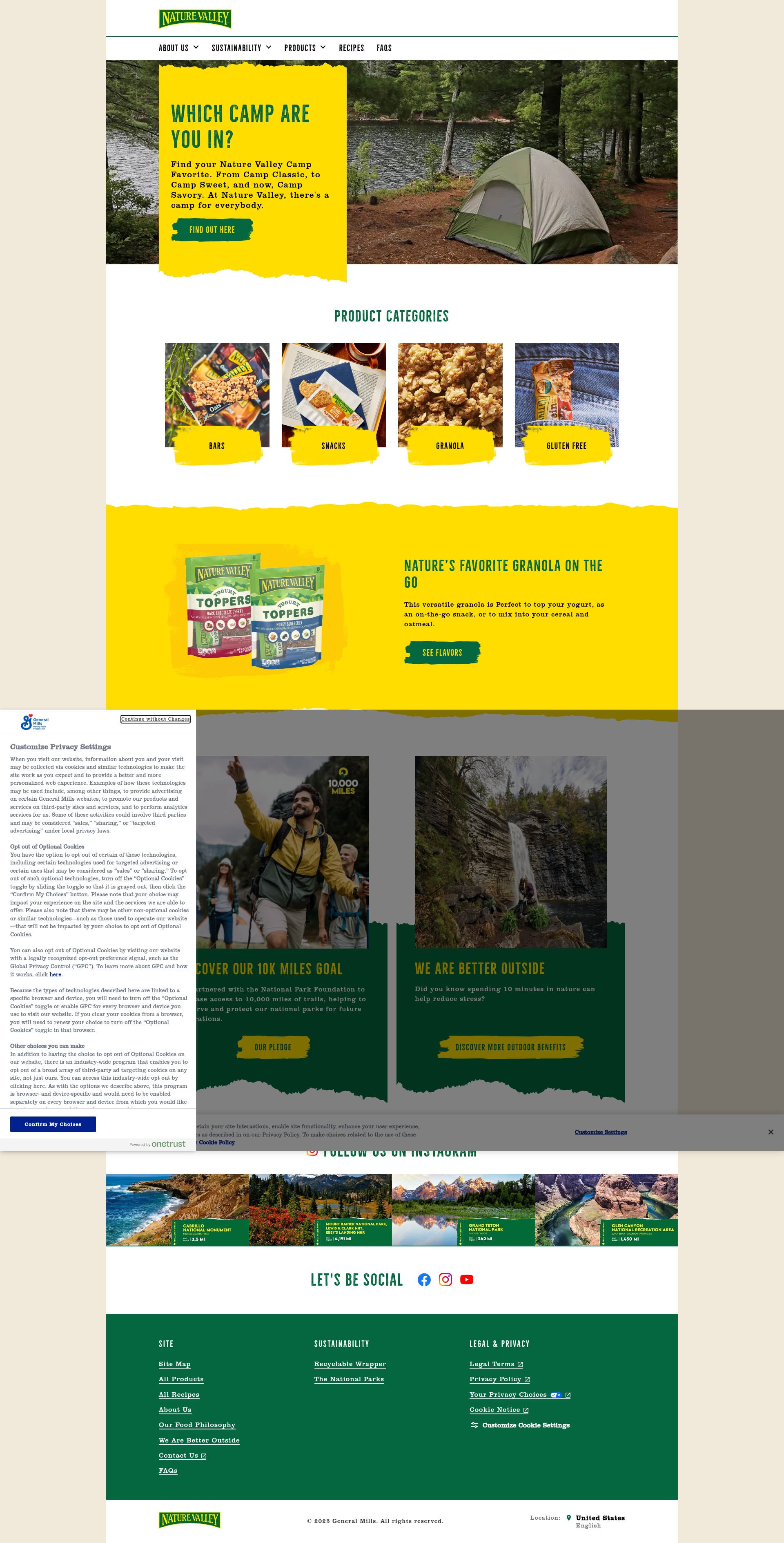 Screenshot of naturevalley.com