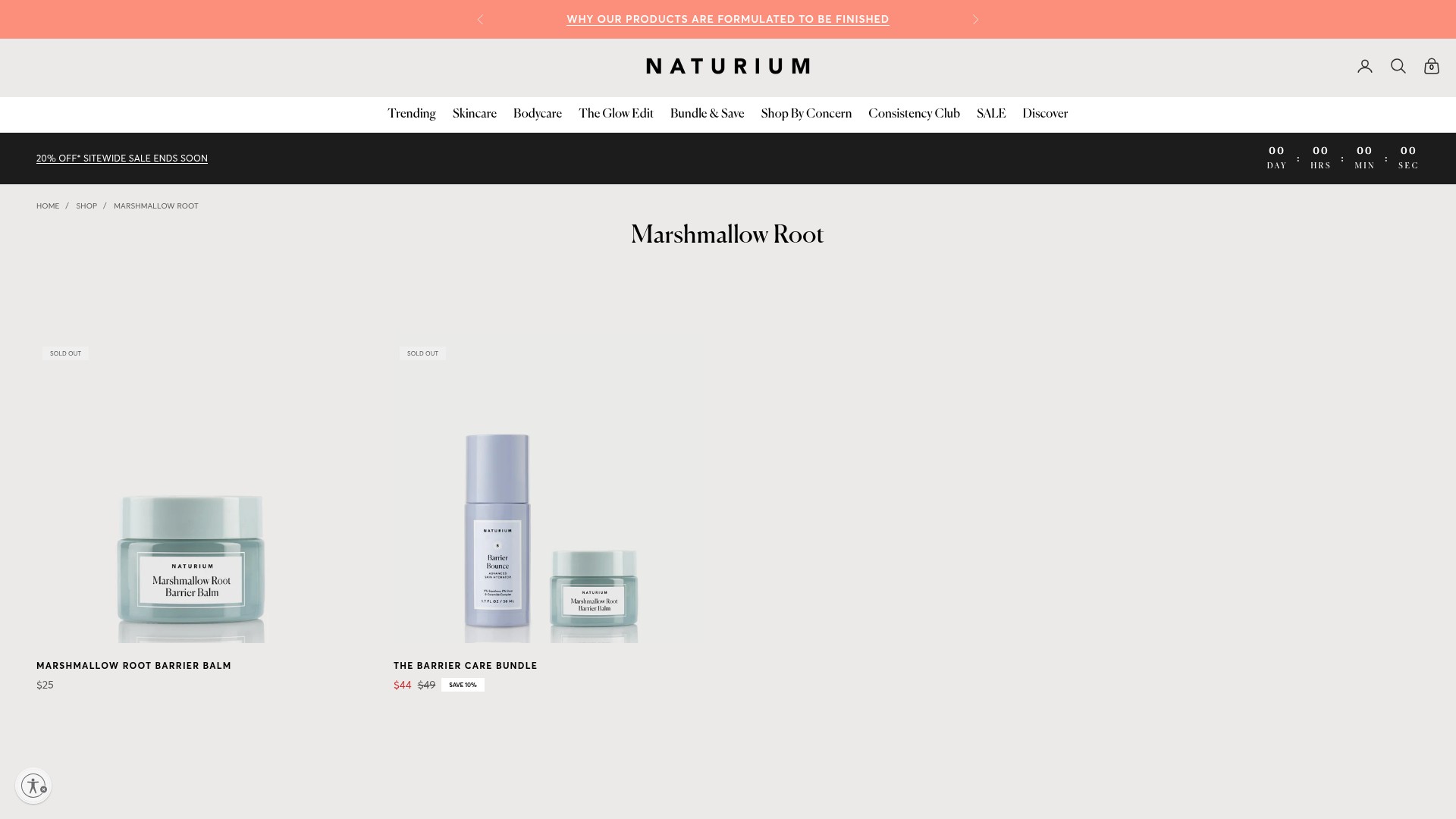 Screenshot of naturium.com
