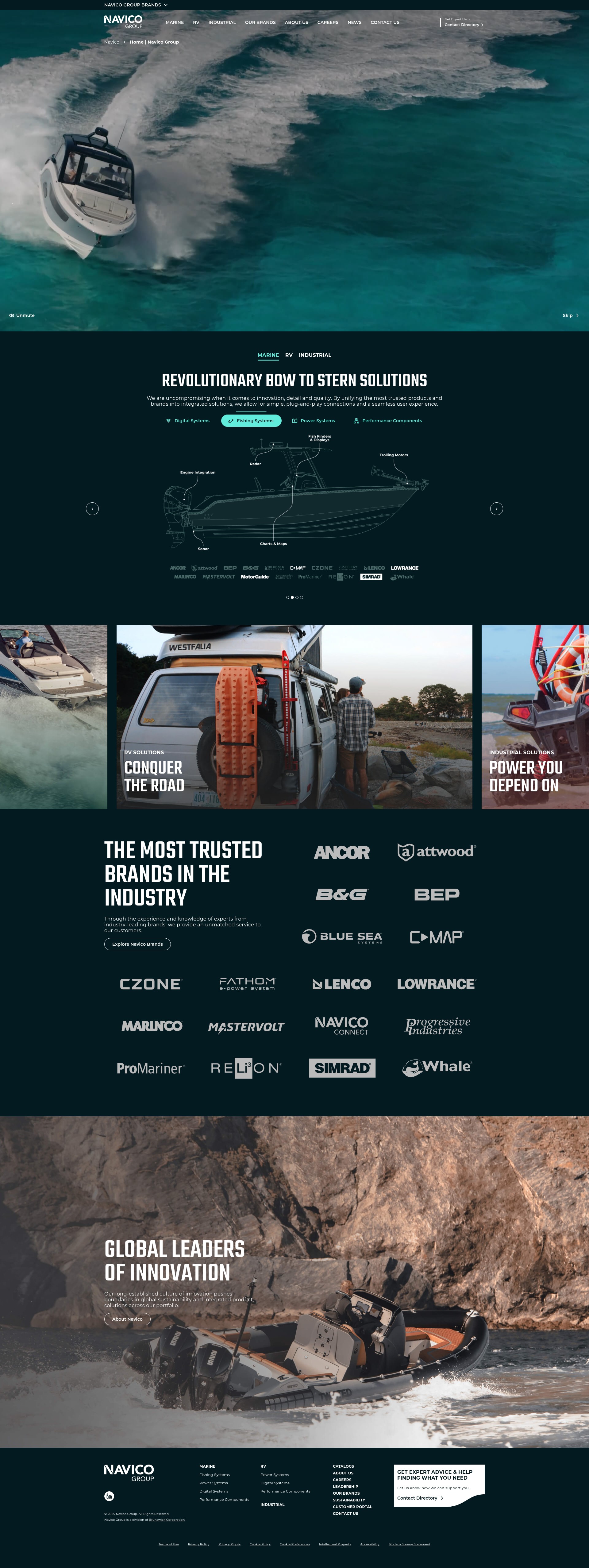 Screenshot of navico.com