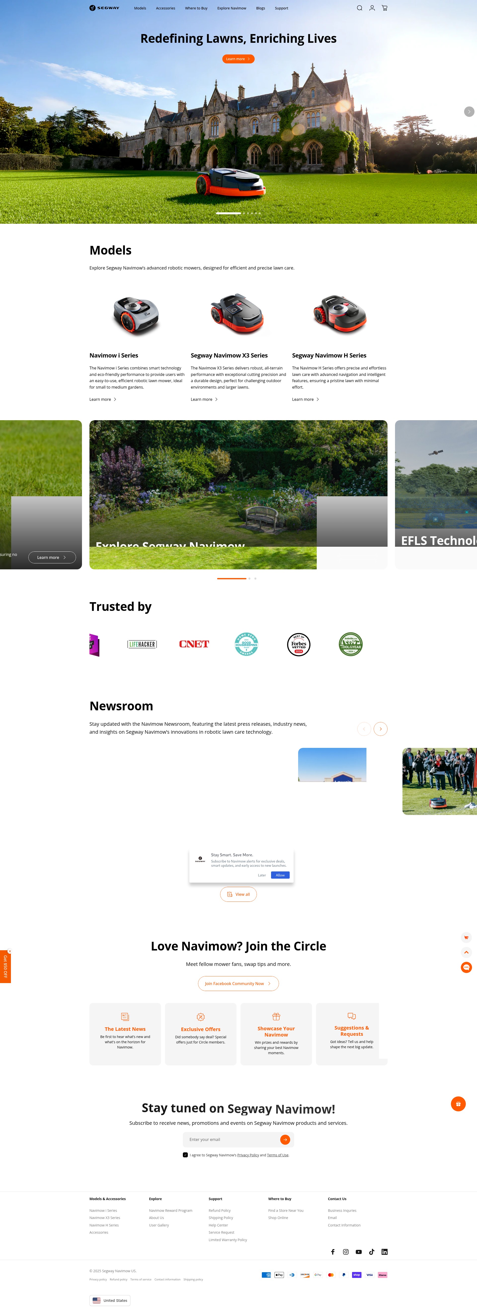 Screenshot of navimow.com