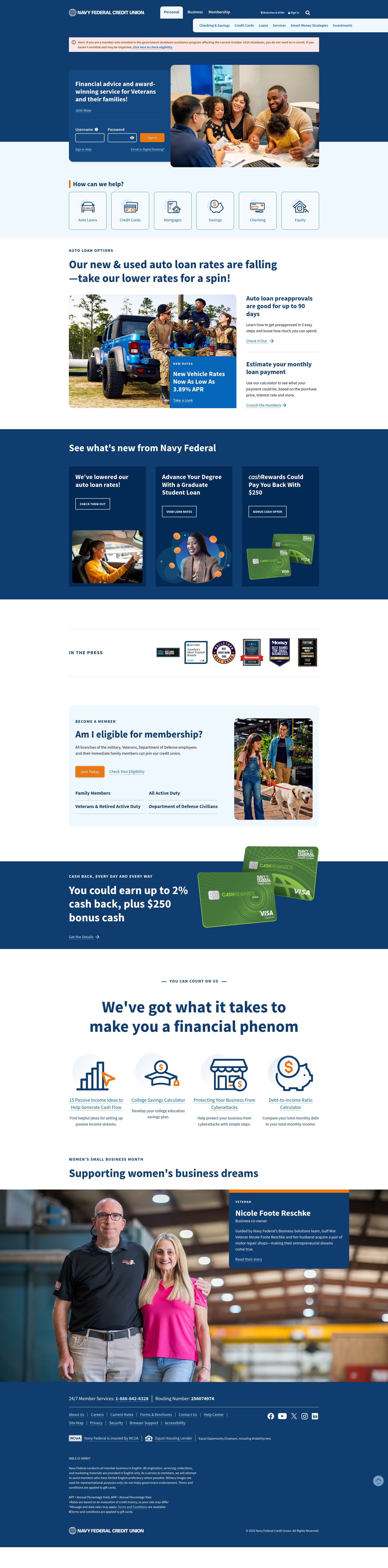 Screenshot of navyfederal.org