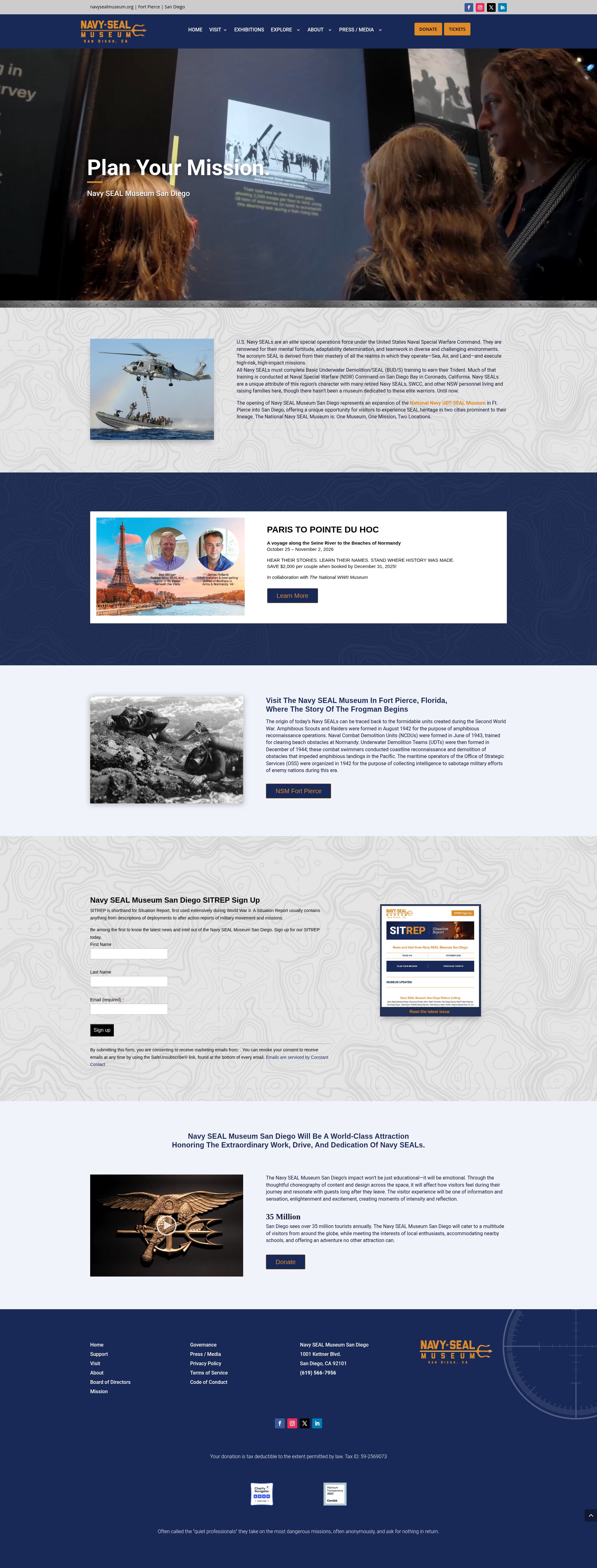 Screenshot of navysealmuseumsd.org