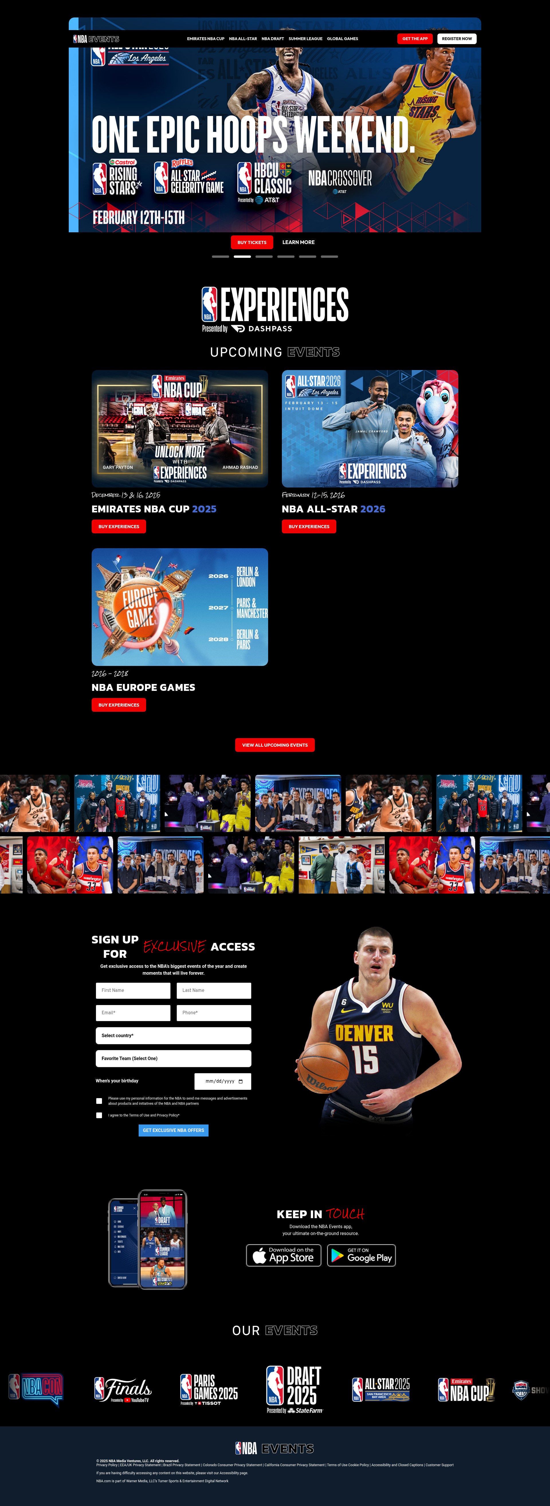 Screenshot of nbaevents.nba.com