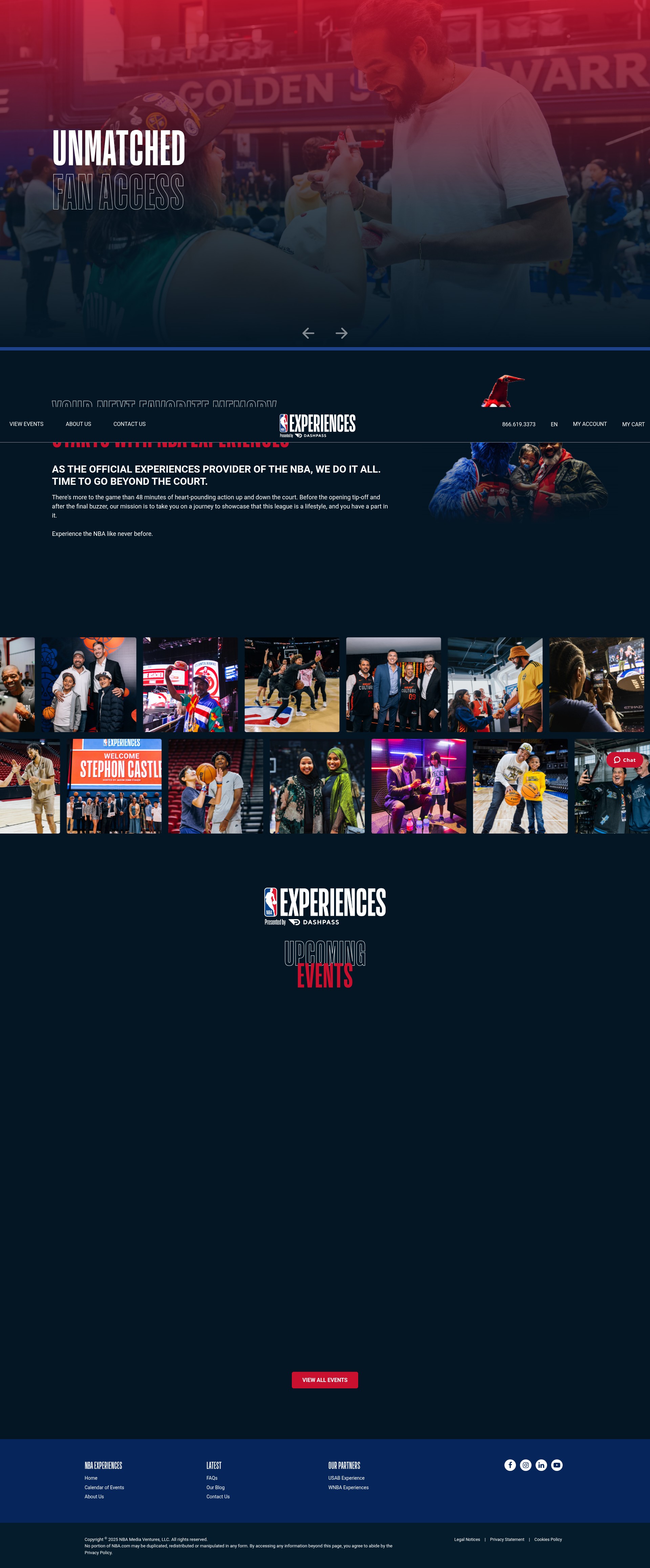 Screenshot of nbaexperiences.com