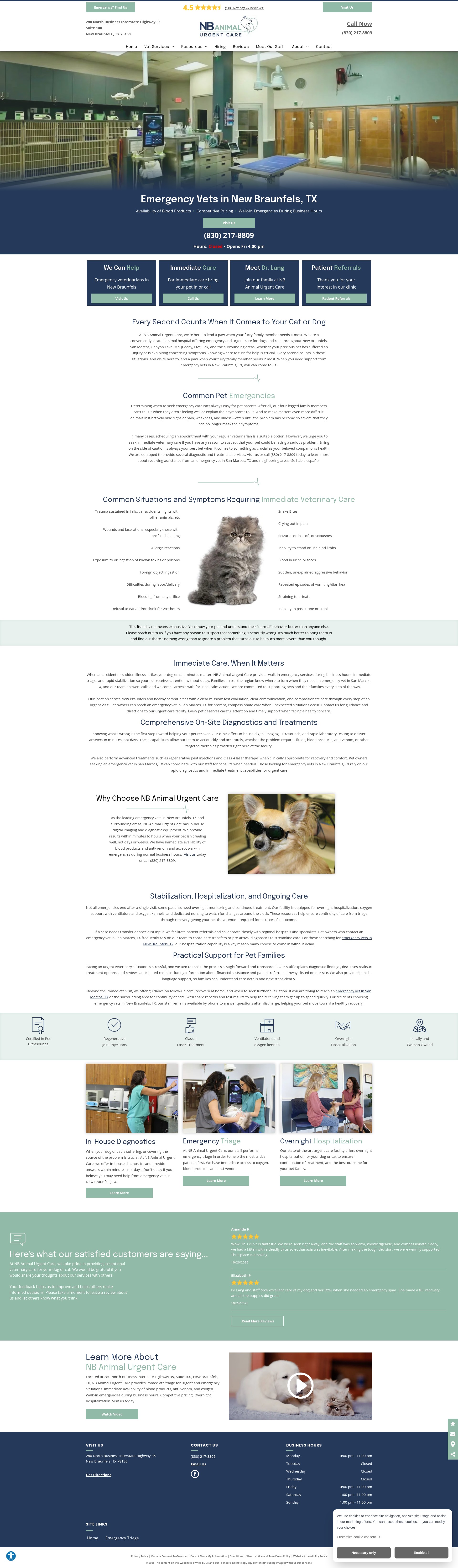 Screenshot of nbanimalurgentcare.com