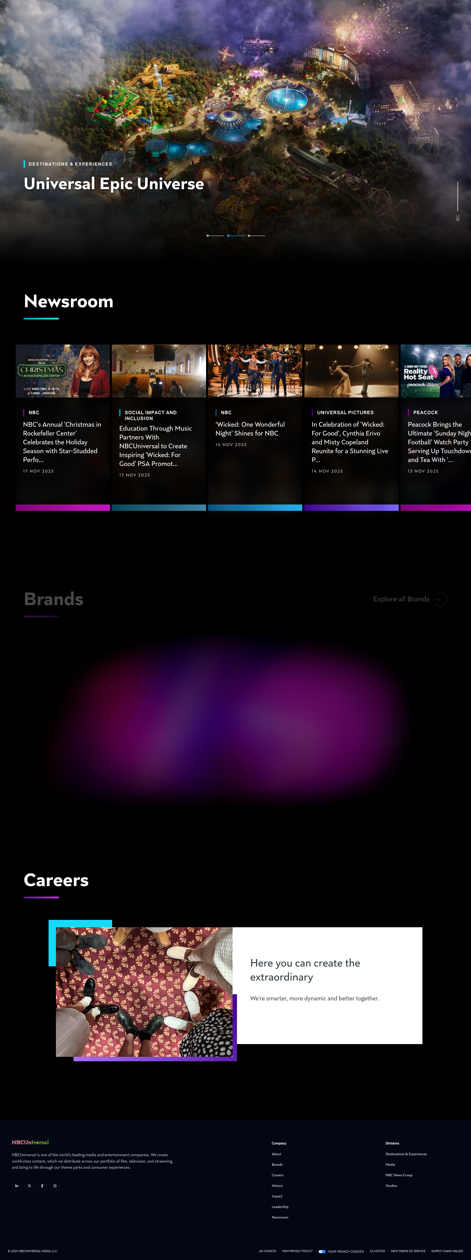 Screenshot of nbcuniversal.com