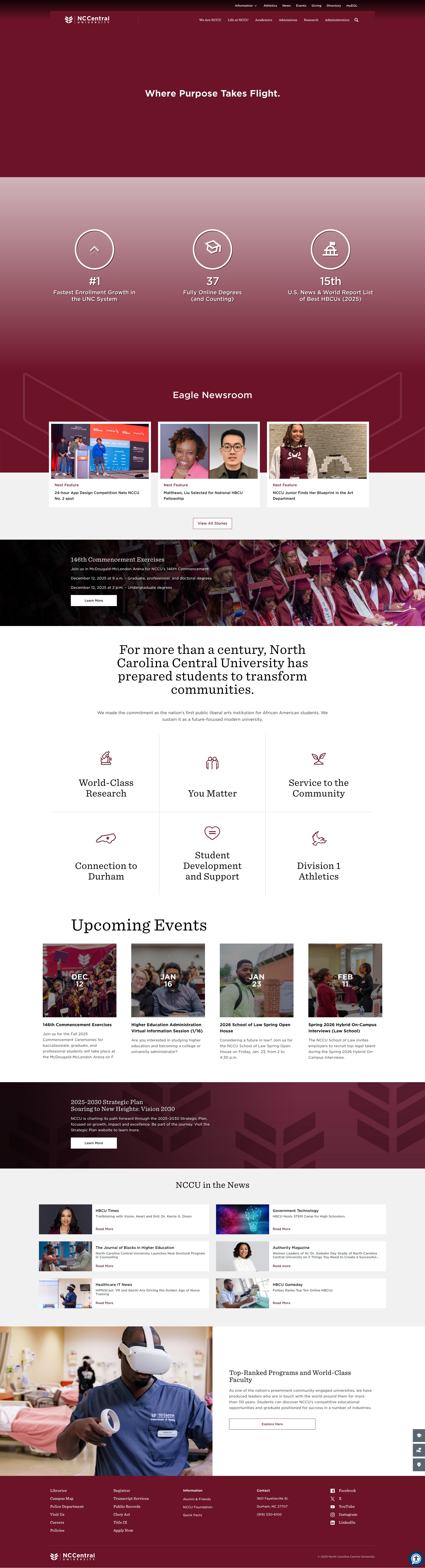 Screenshot of nccu.edu