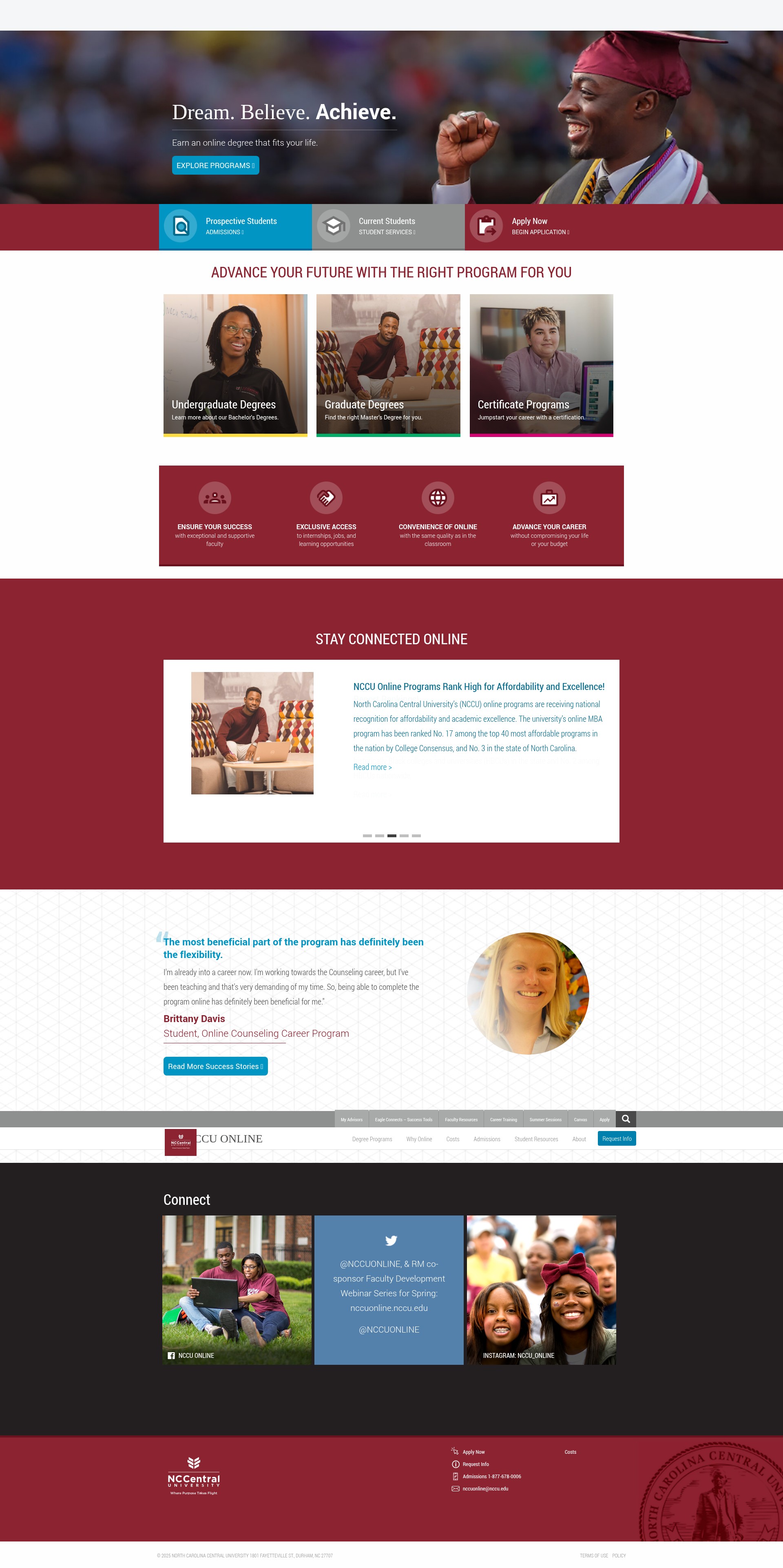Screenshot of nccuonline.nccu.edu