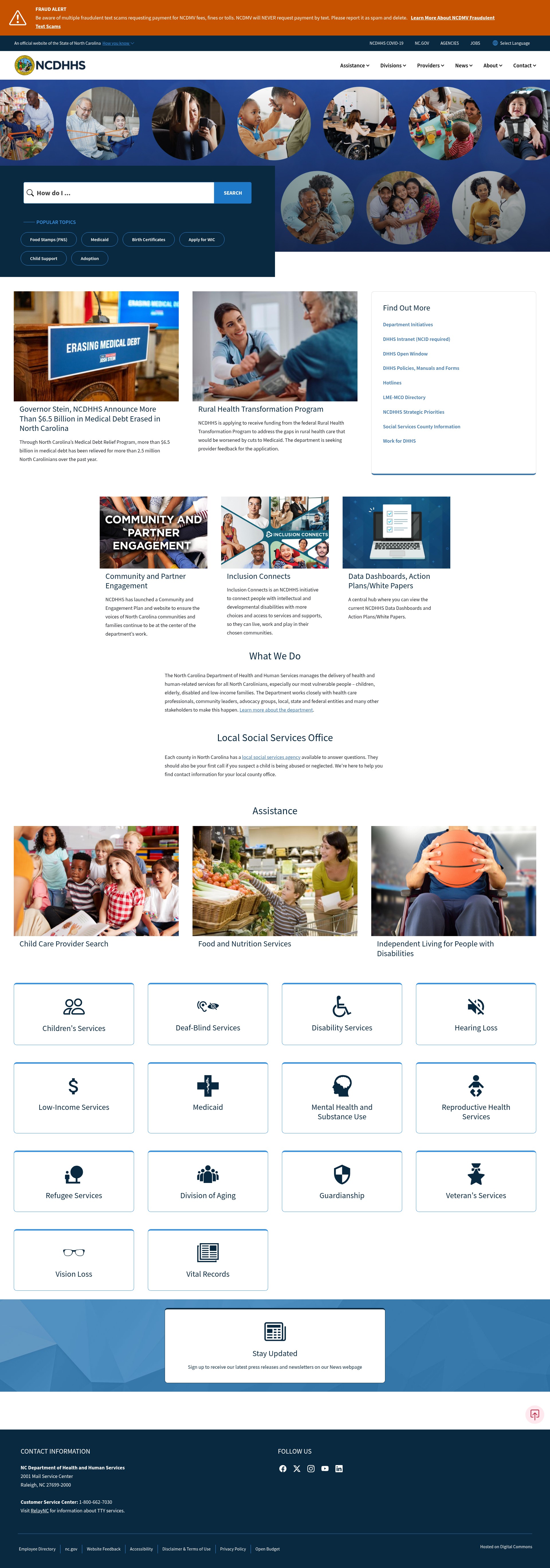 Screenshot of ncdhhs.gov