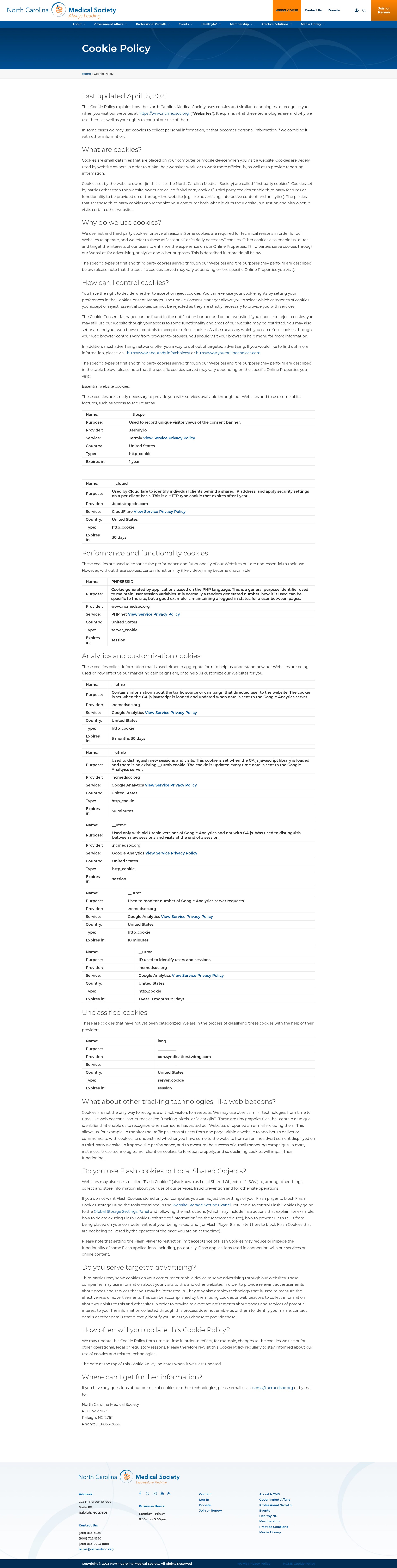 Screenshot of ncmedsoc.org