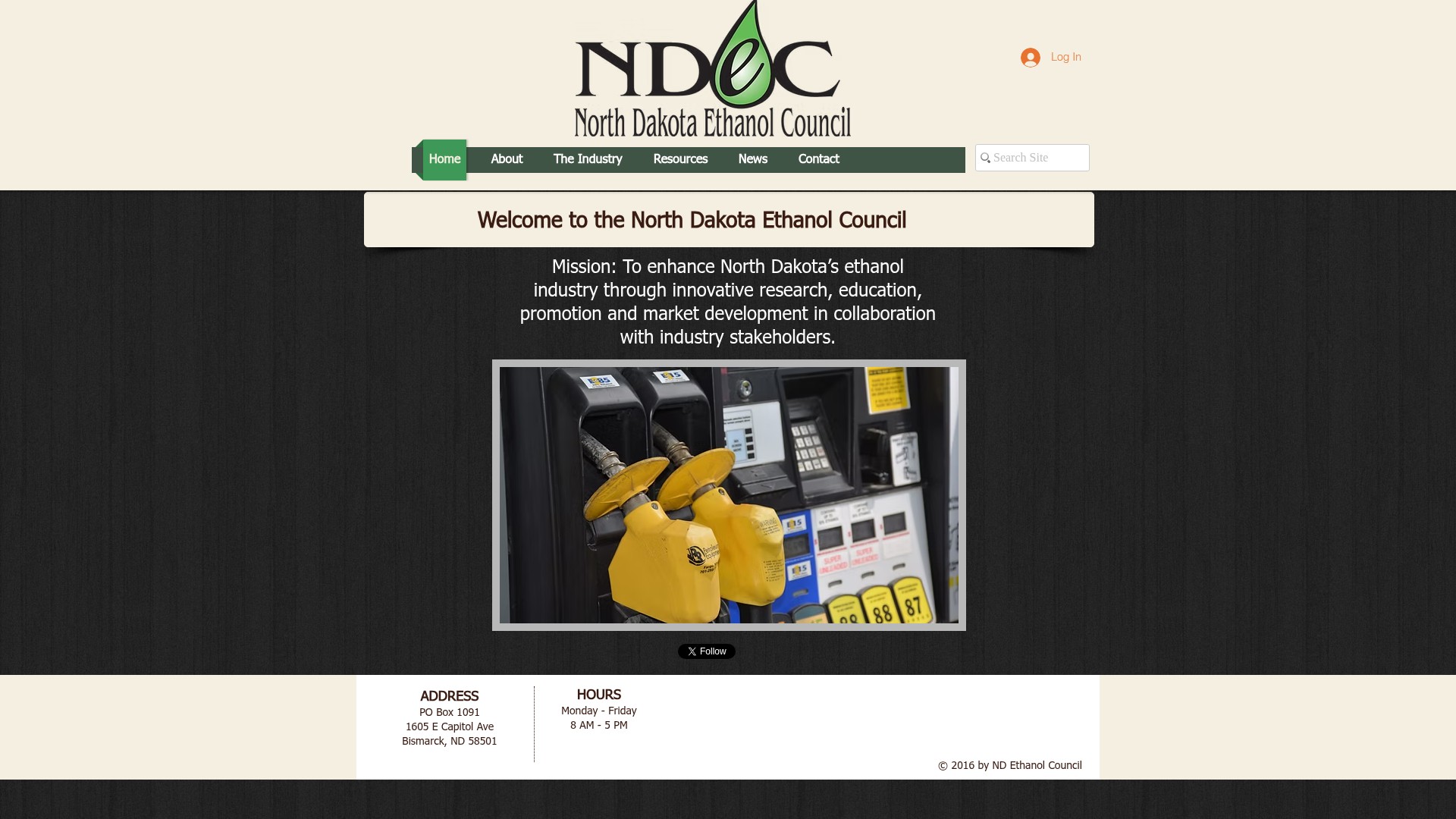 Screenshot of ndethanol.org
