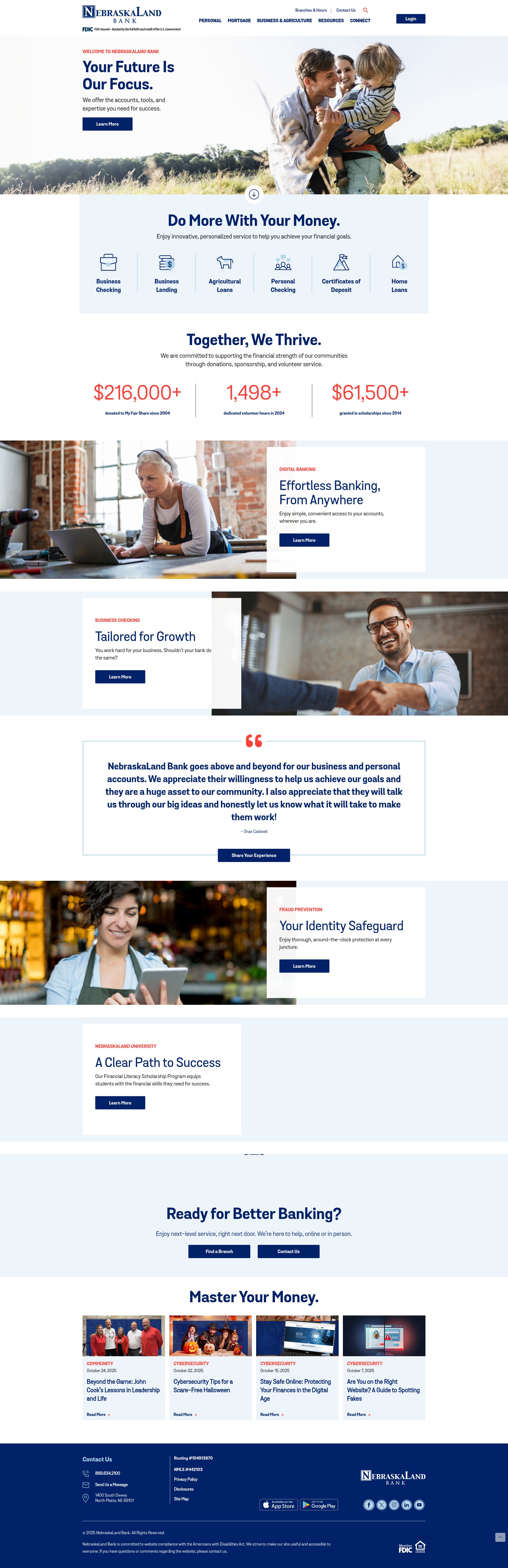 Screenshot of nebraskalandbank.com