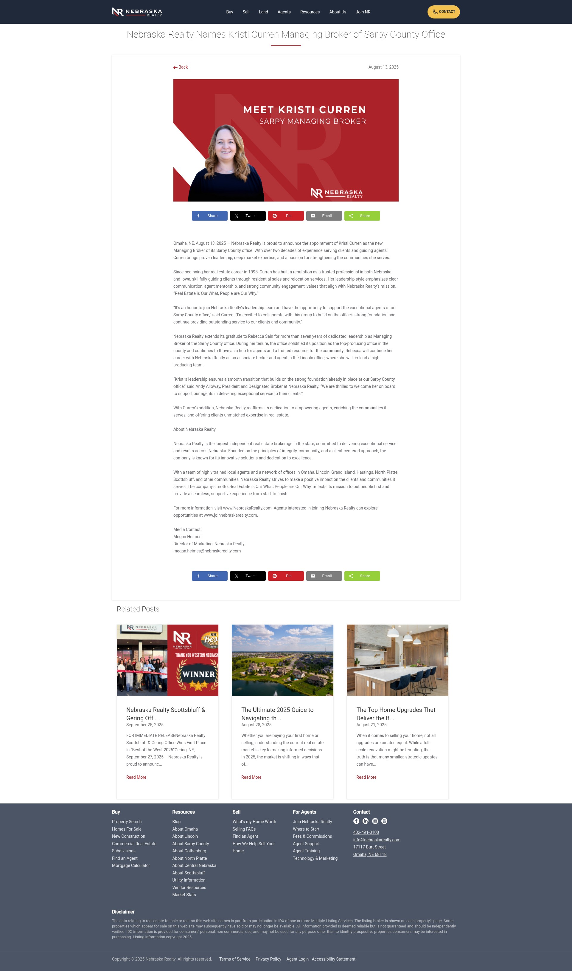 Screenshot of nebraskarealty.com