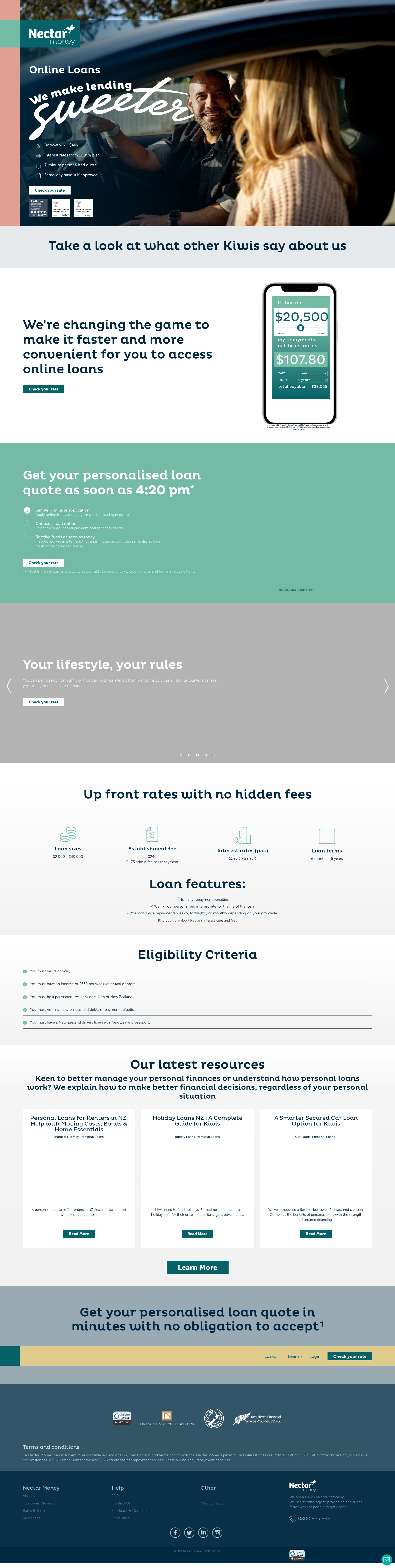 Screenshot of nectar.co.nz