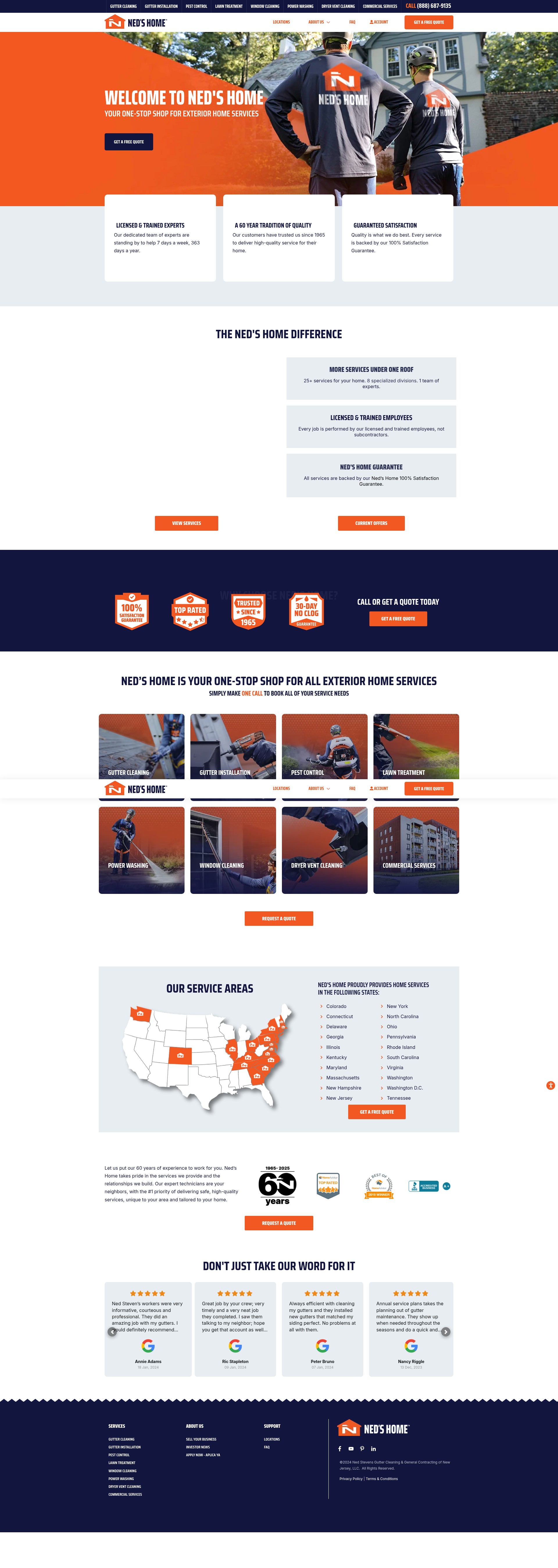 Screenshot of nedshome.com