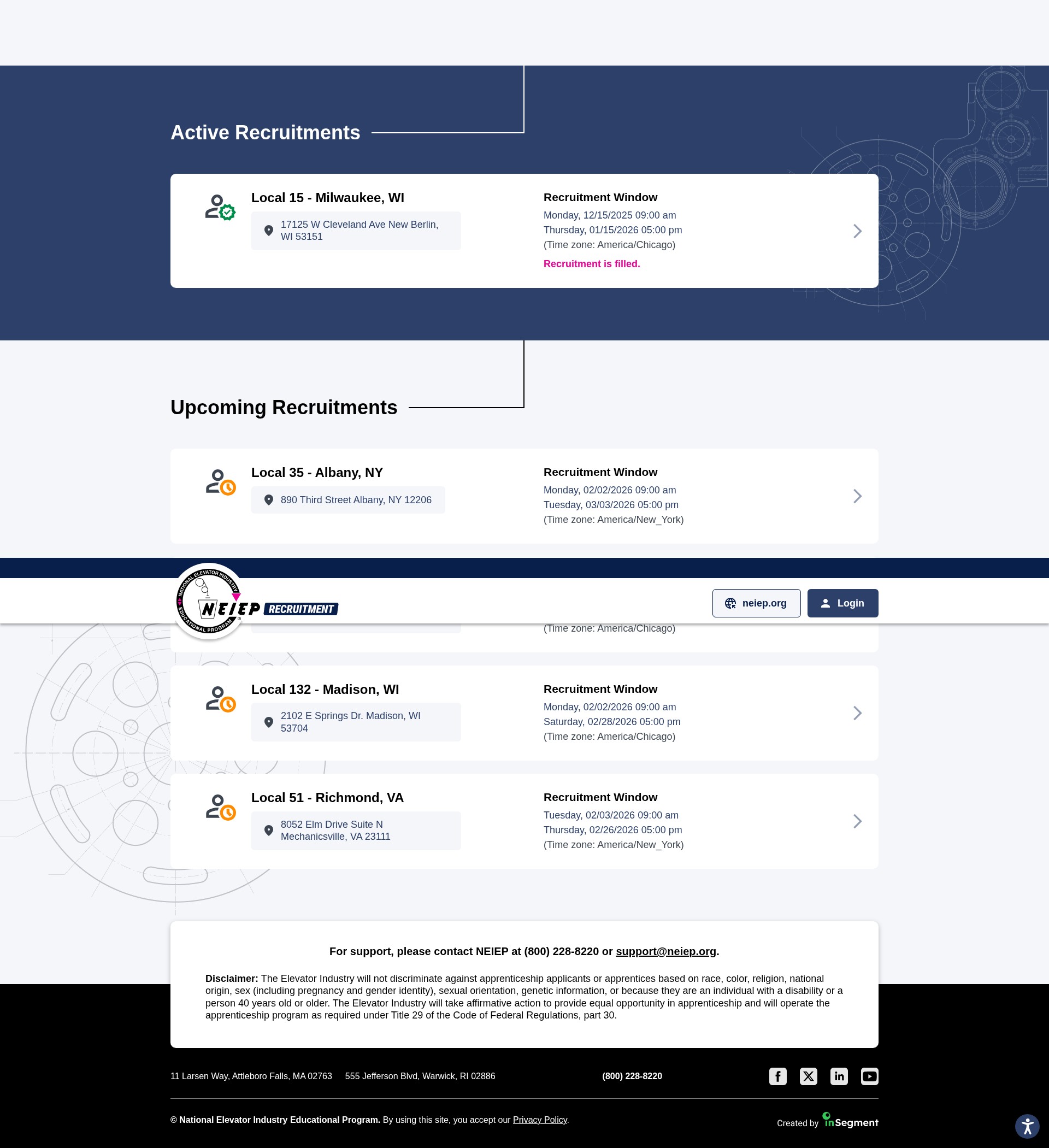 Screenshot of neieprecruitment.org