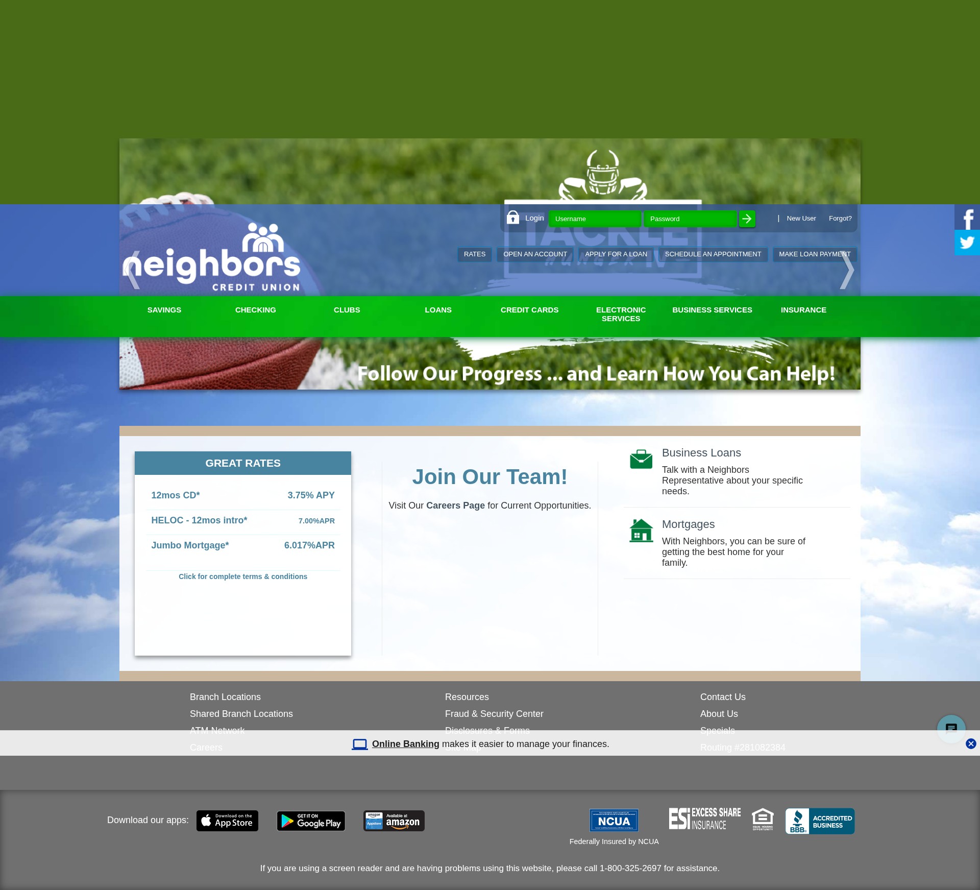 Screenshot of neighborscu.org