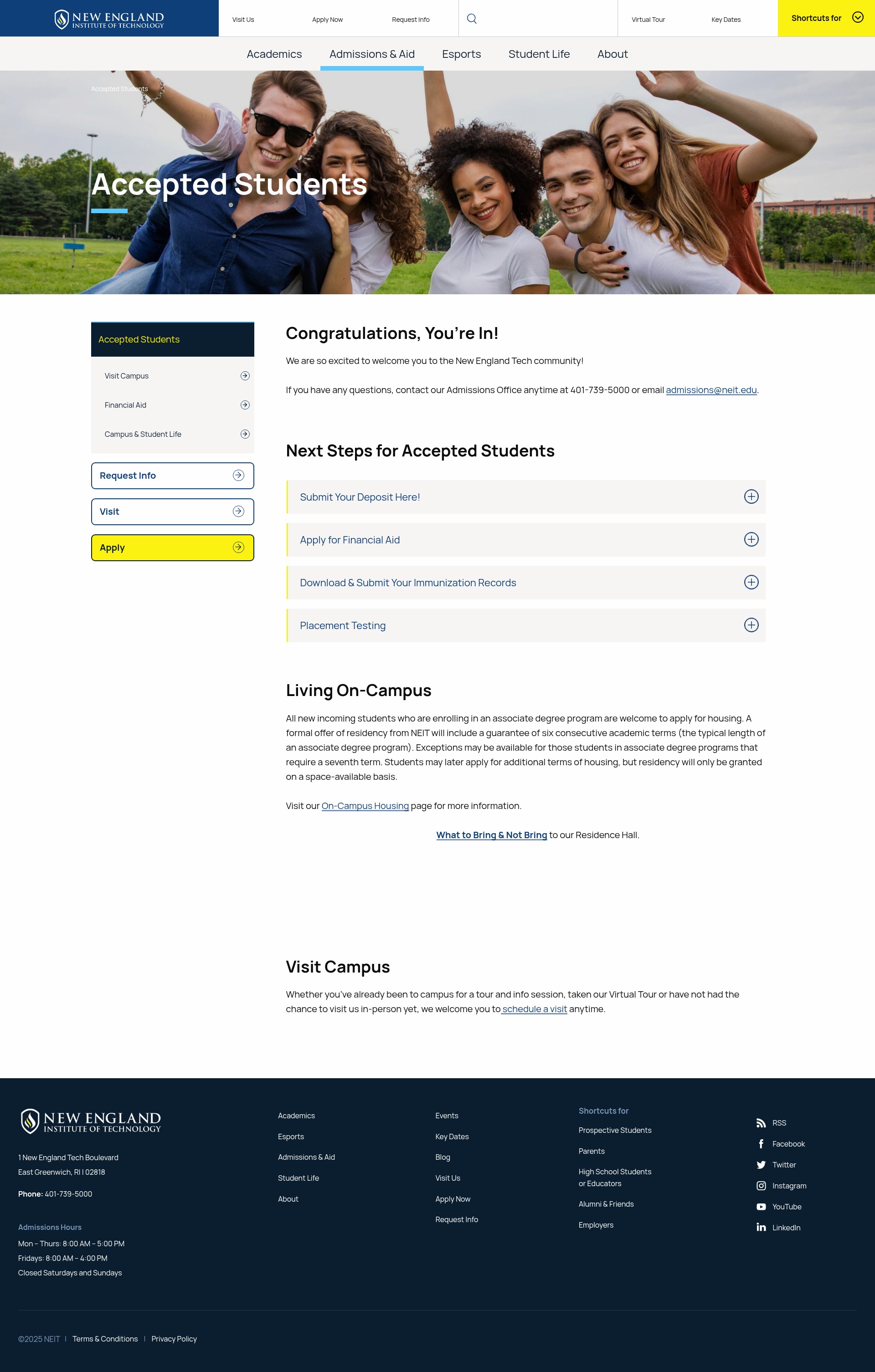 Screenshot of neit.edu