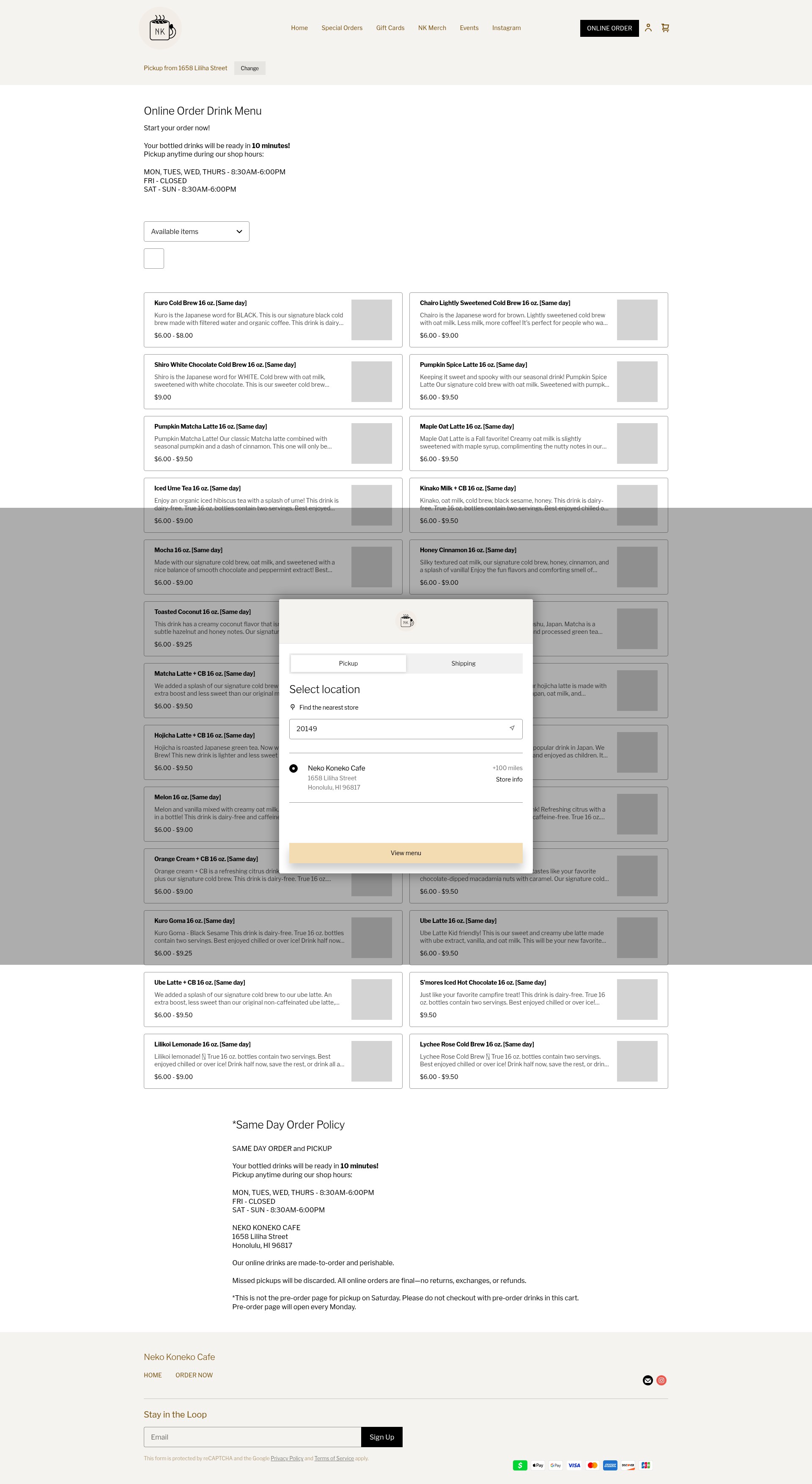 Screenshot of nekokonekocafe.com