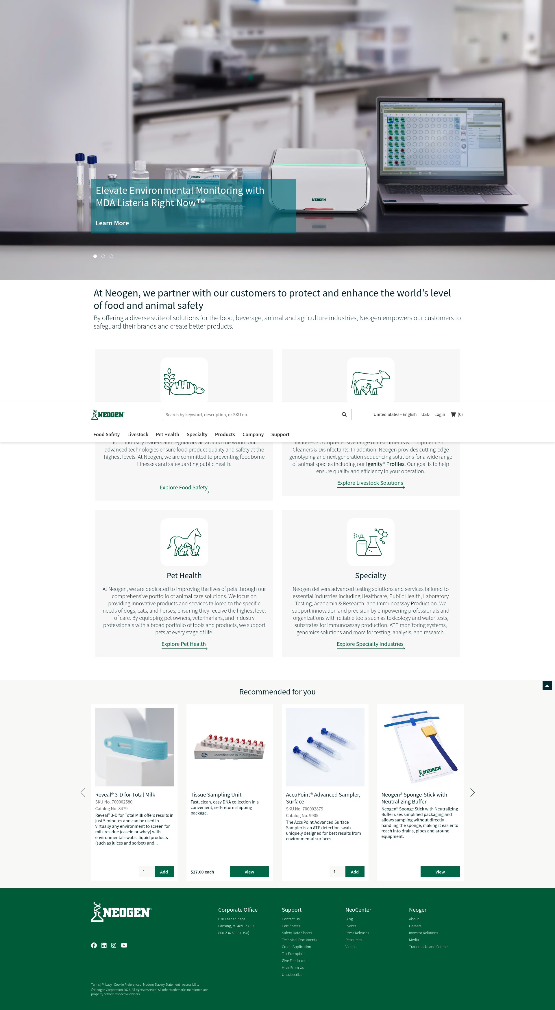 Screenshot of neogen.com