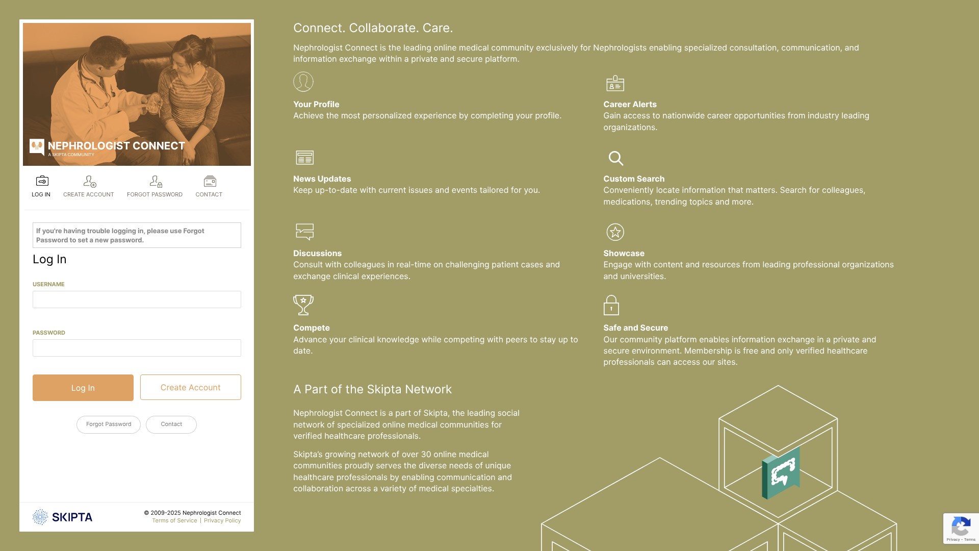 Screenshot of nephrologistconnect.com