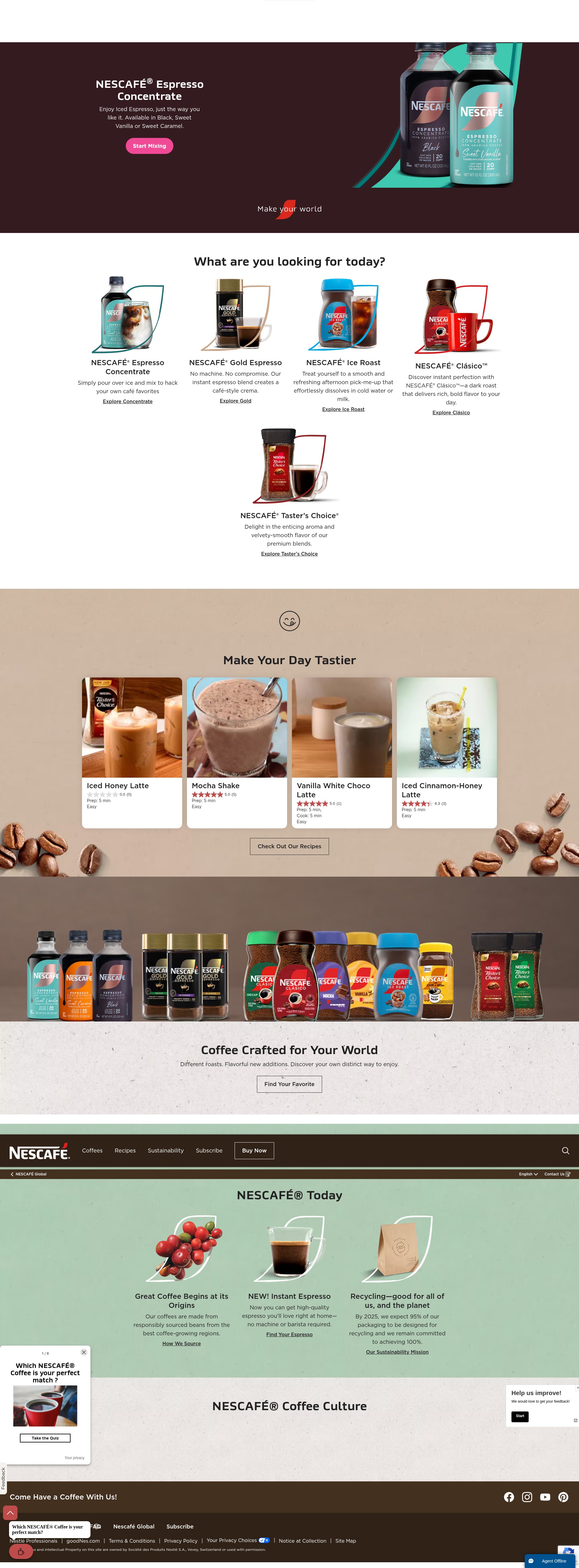 Screenshot of nescafe.com