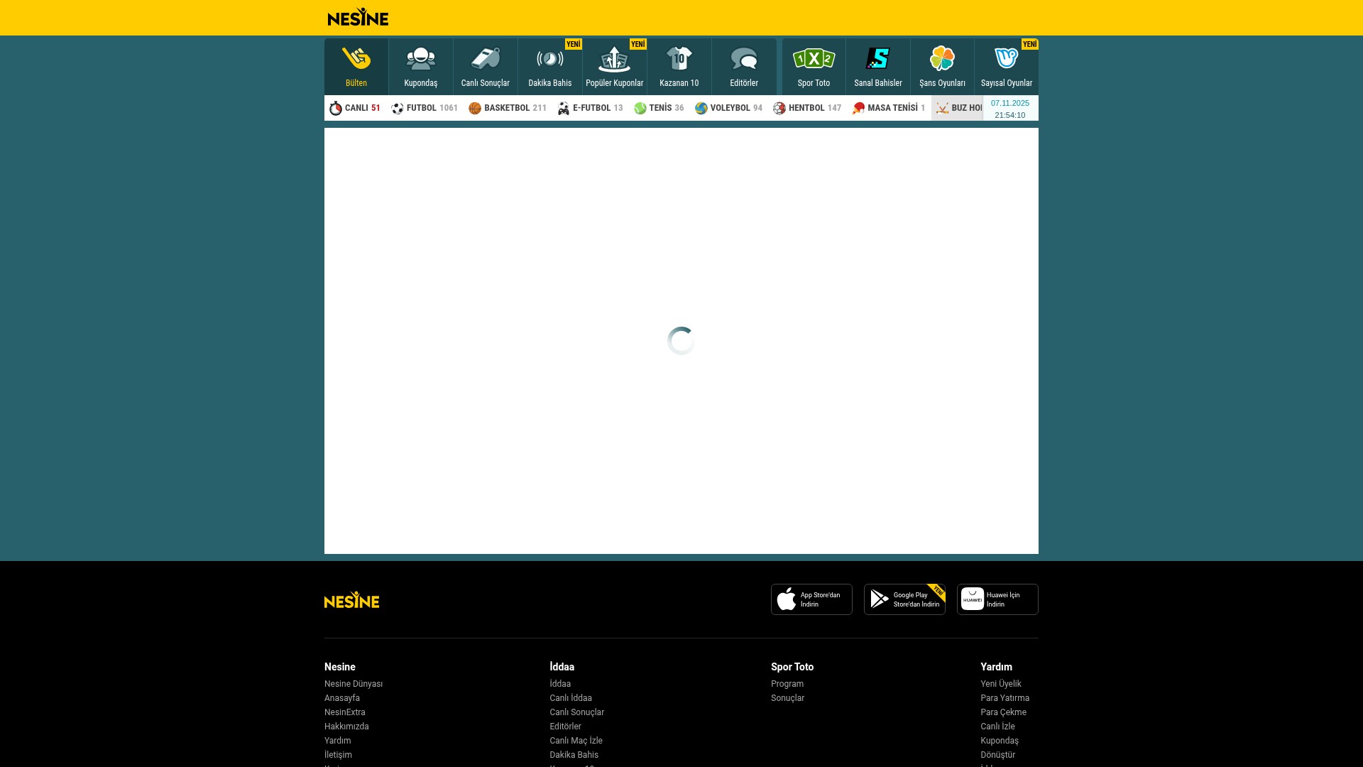 Screenshot of nesine.com