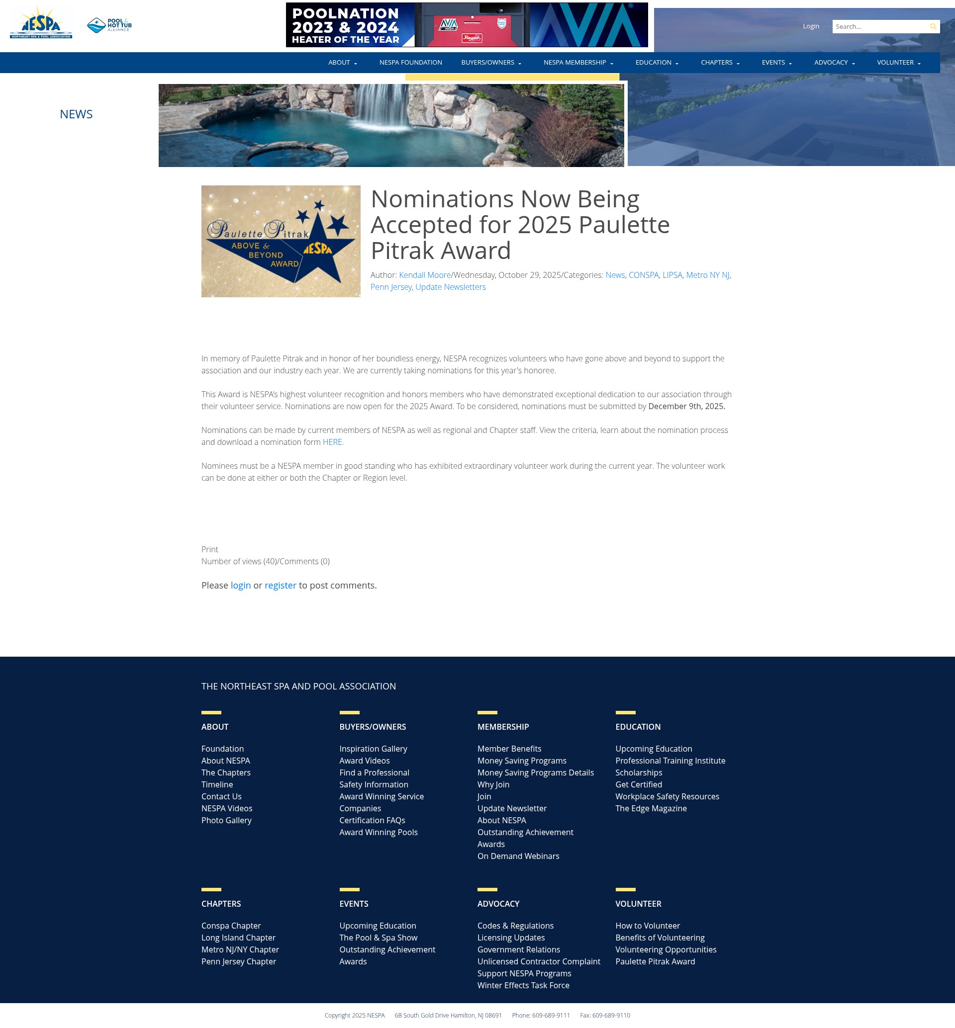 Screenshot of nespapool.org