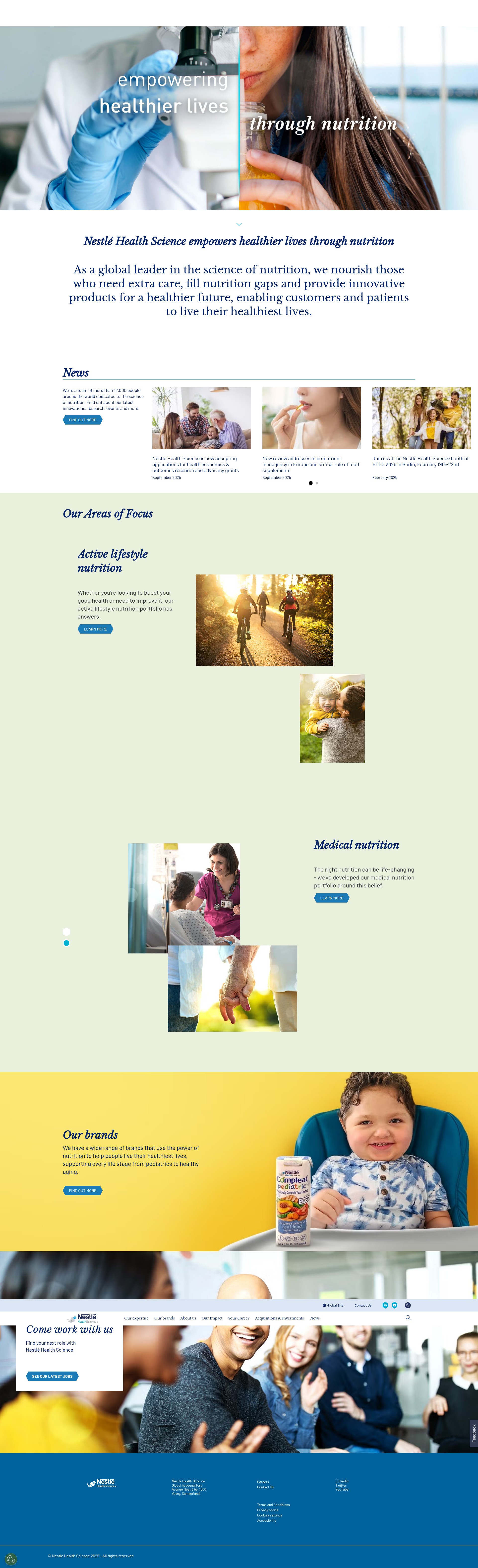 Screenshot of nestlehealthscience.com
