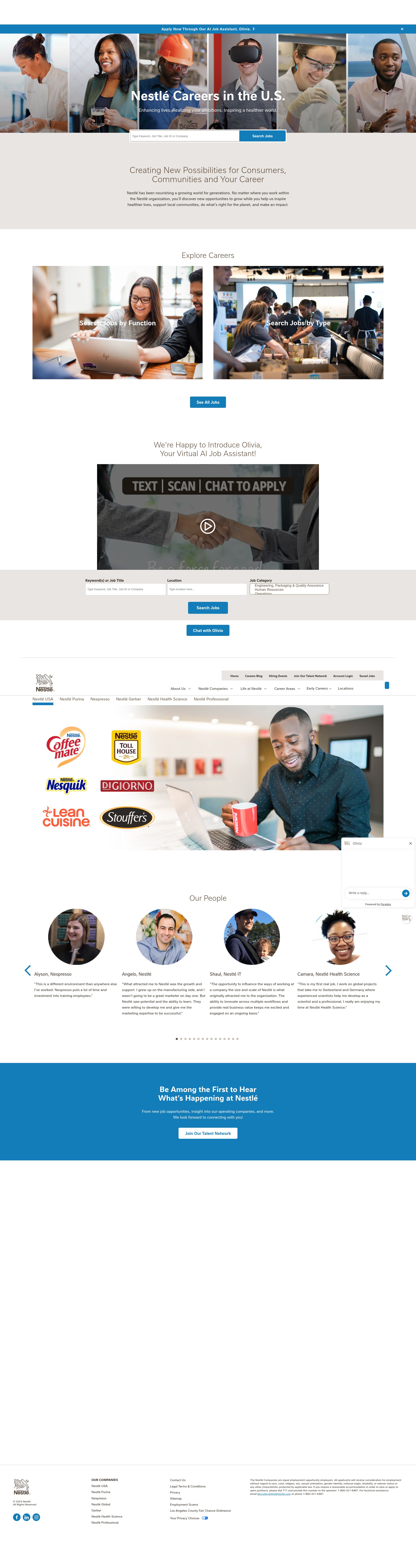 Screenshot of nestlejobs.com