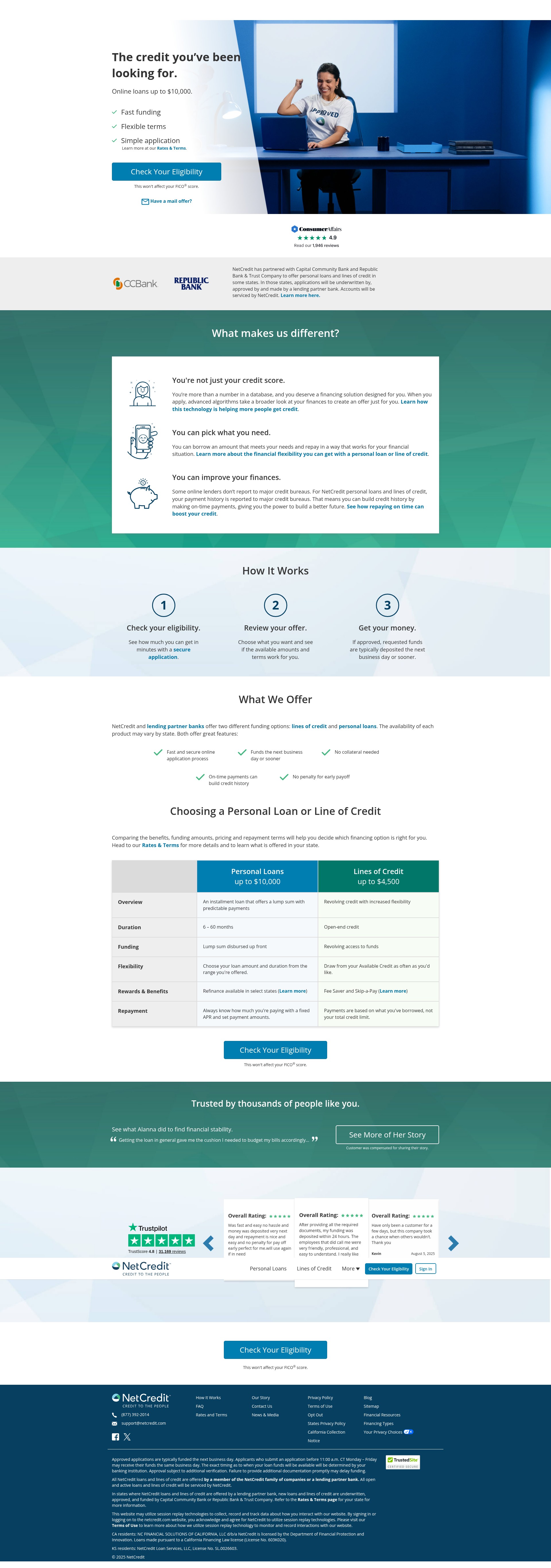 Screenshot of netcredit.com