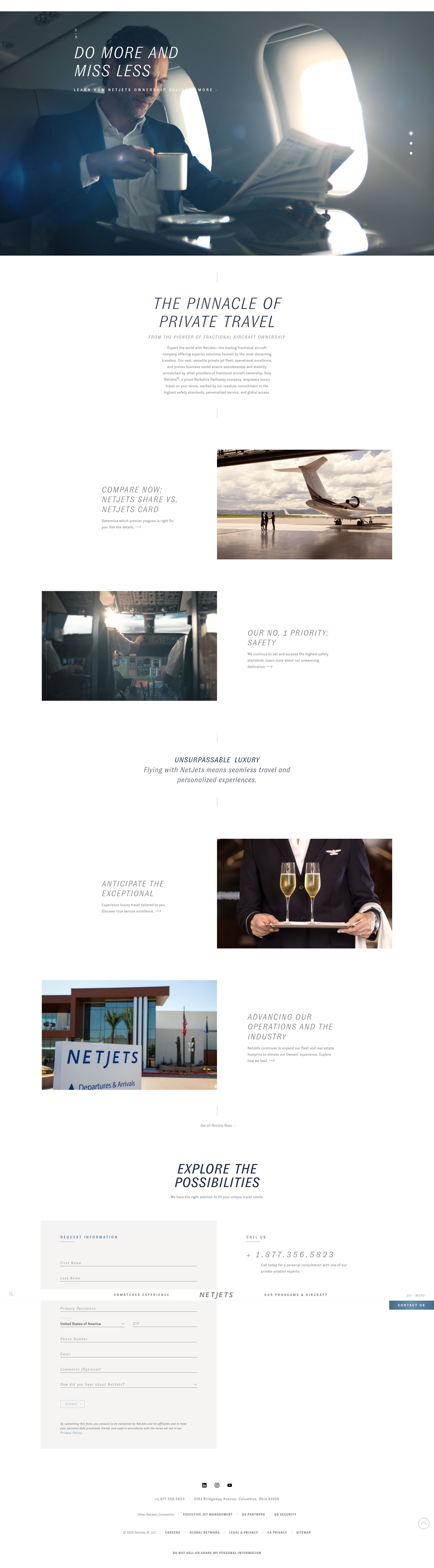 Screenshot of netjets.com