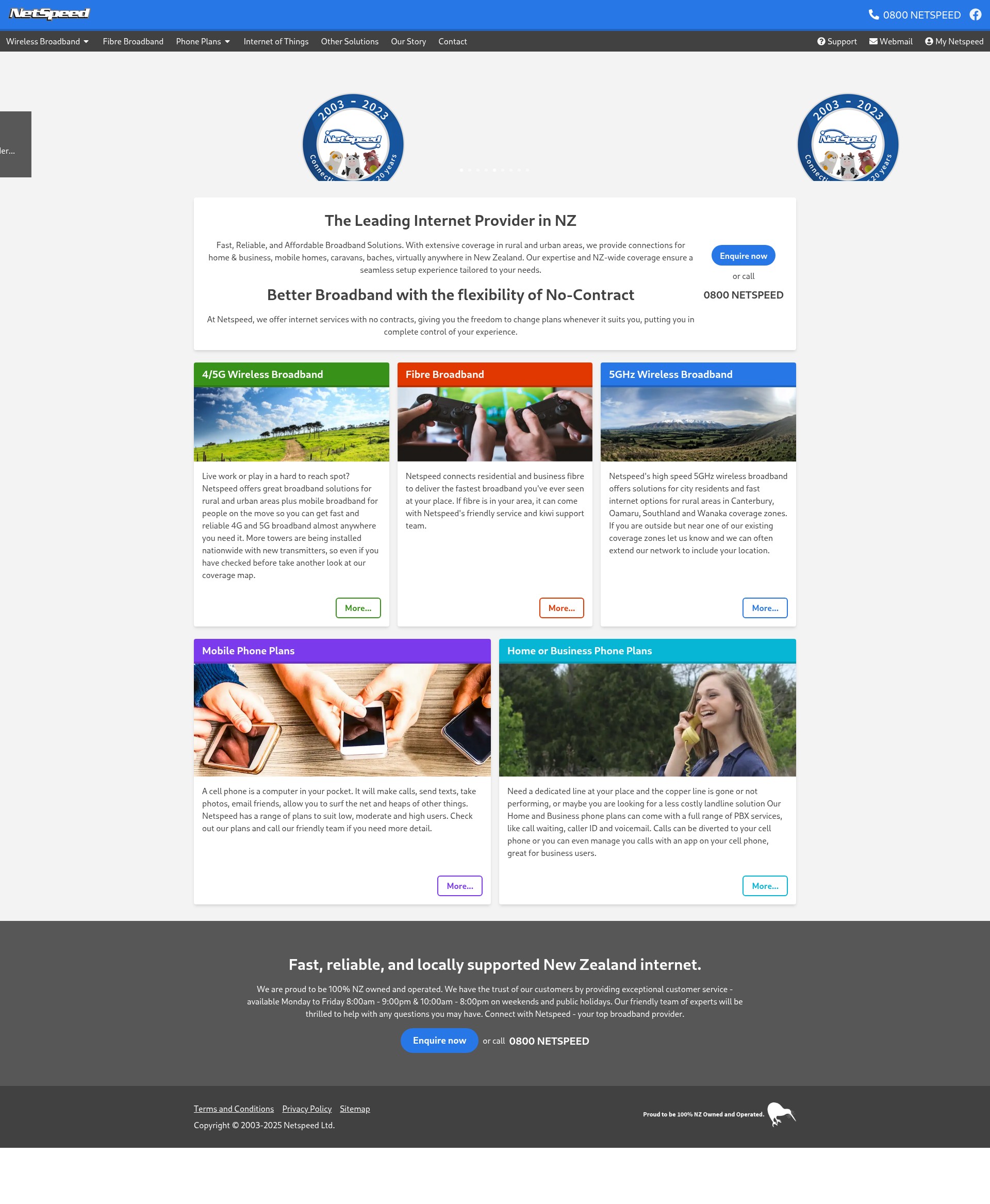 Screenshot of netspeed.net.nz
