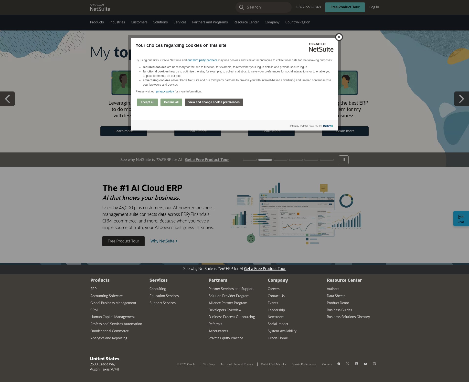 Screenshot of netsuite.com