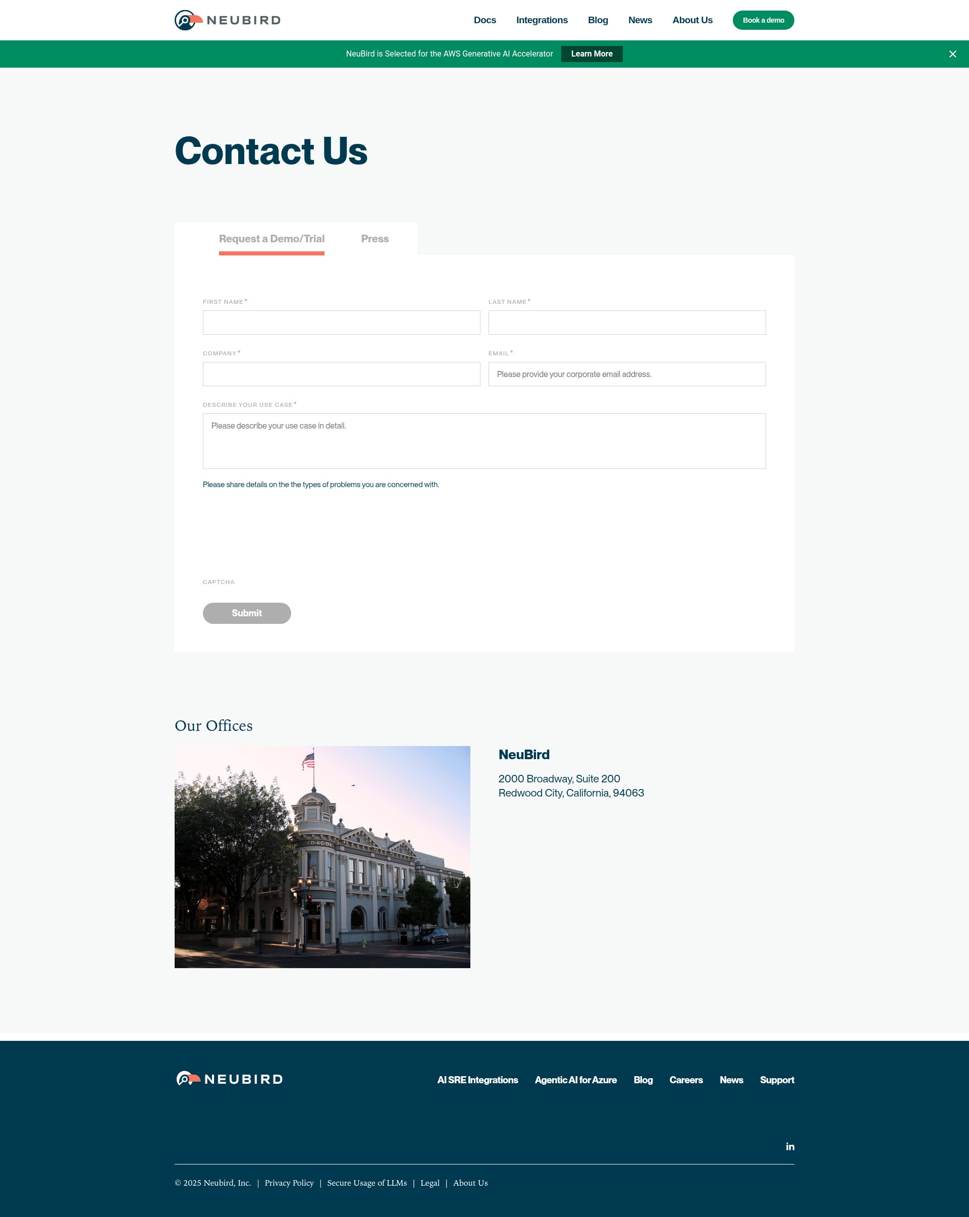 Screenshot of neubird.ai
