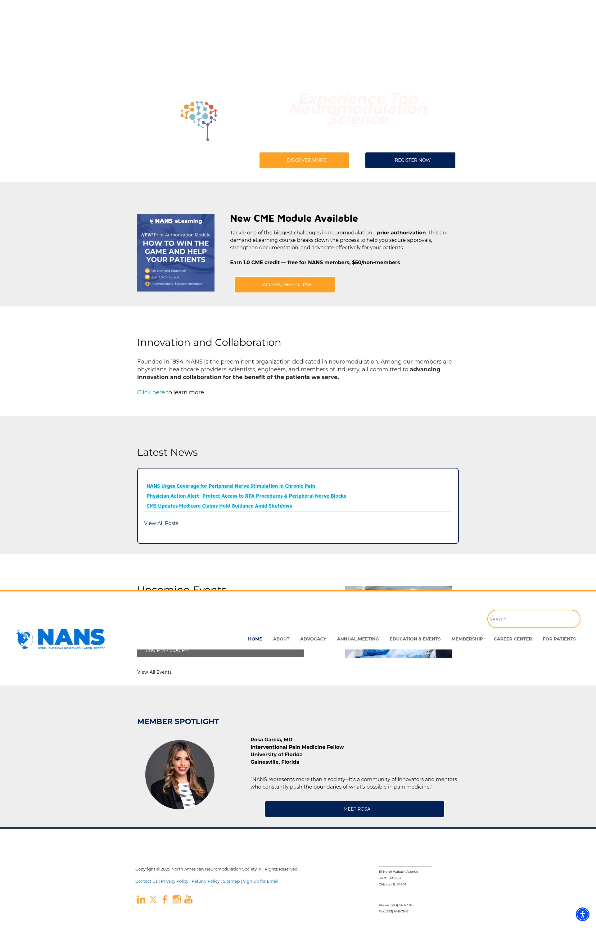 Screenshot of neuromodulation.org