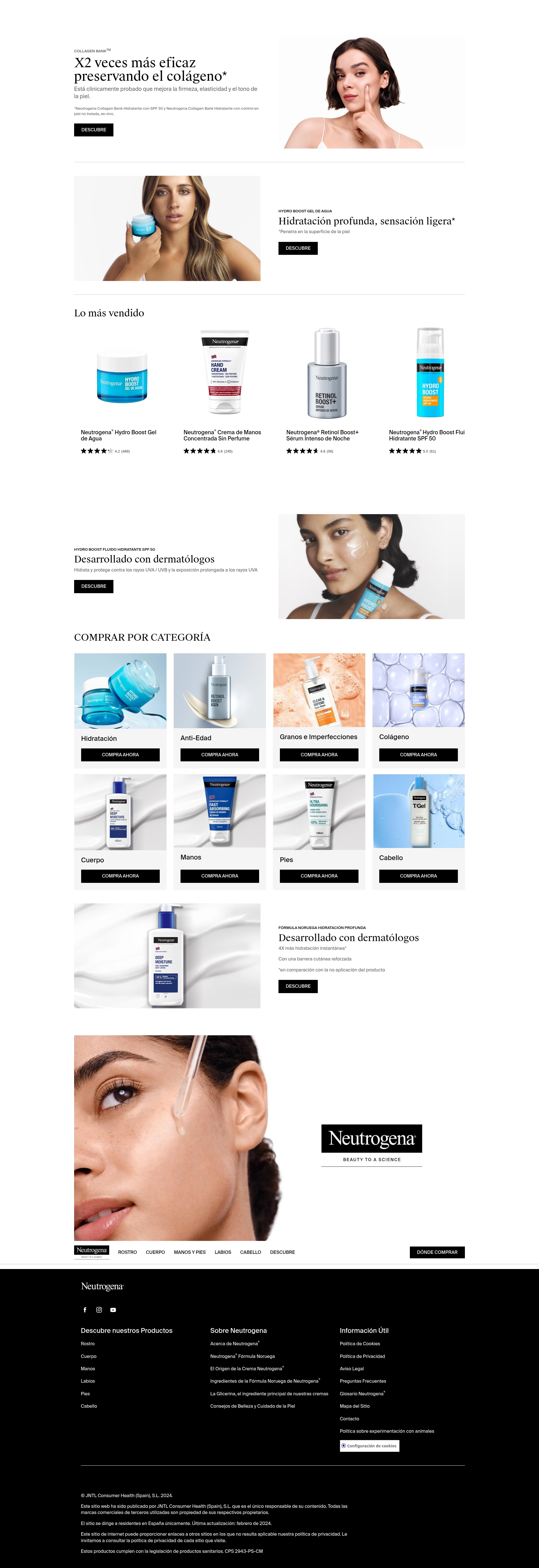 Screenshot of neutrogena.es